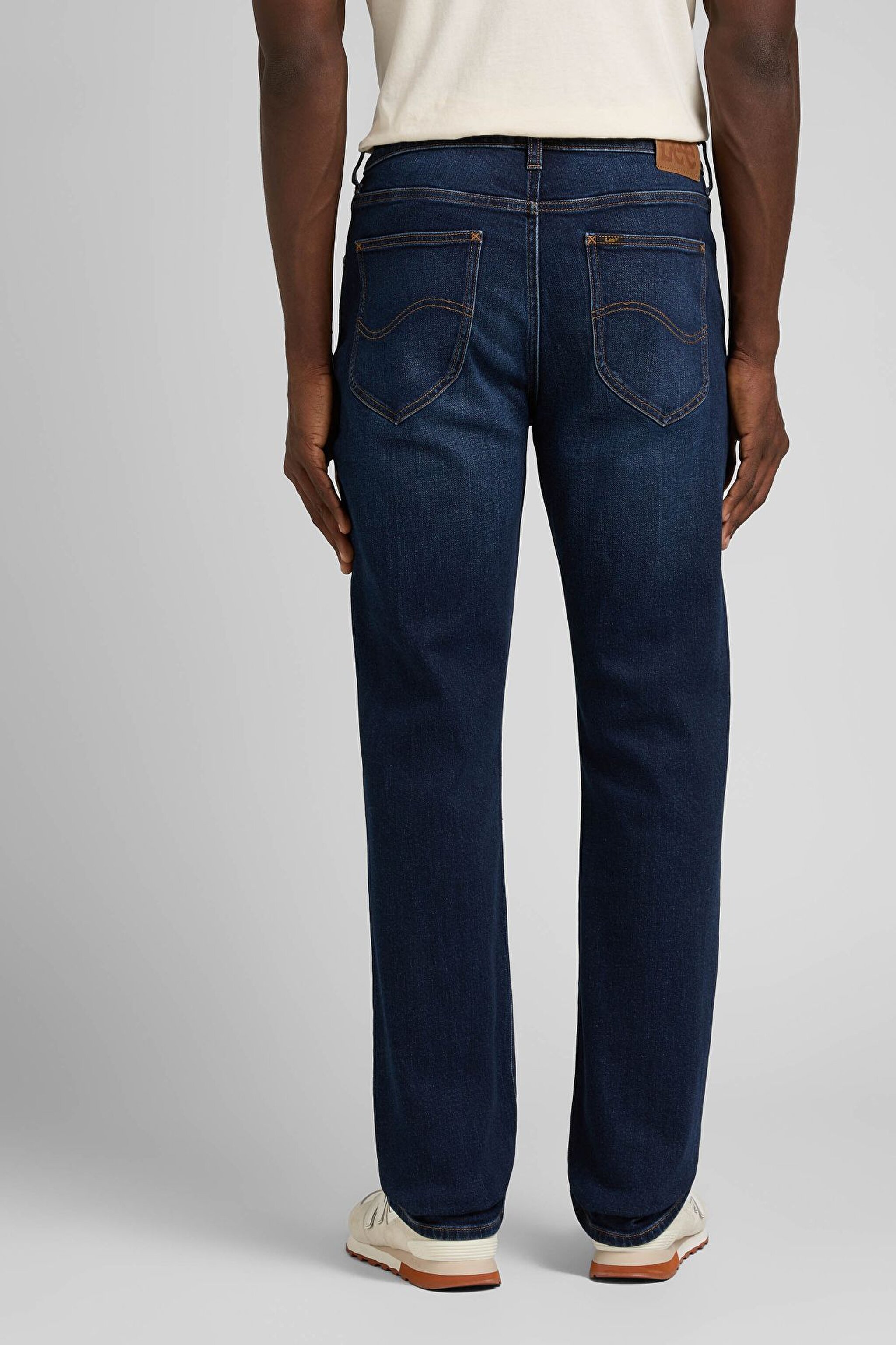 West Loose Fit Rahat Kesim Koyu Mavi Esnek Jean Kot Pantolon - Dark Used-L70WVDE03 (görsel 4)