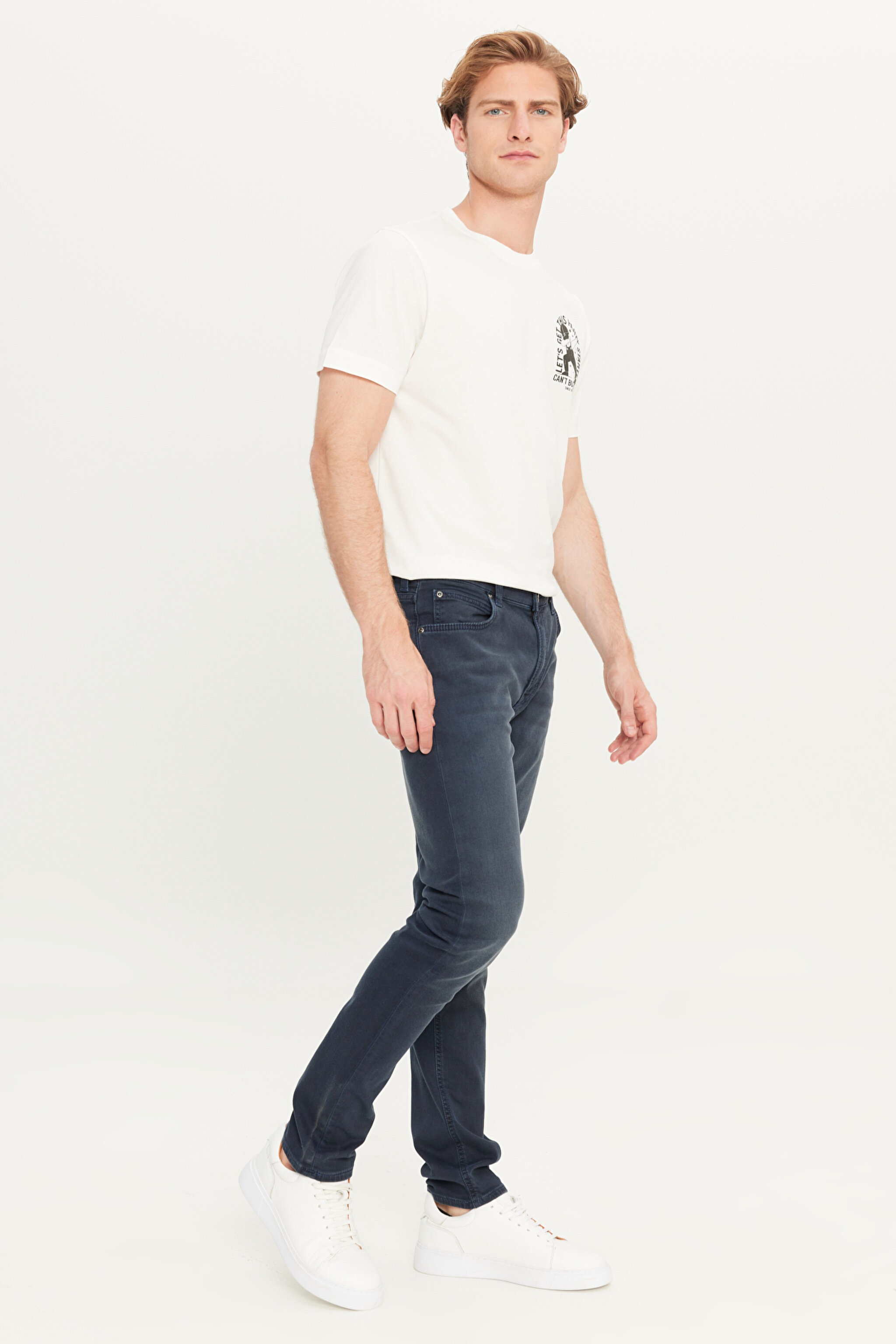 Luke Slim Fit Dar Kesim Normal Bel Pamuklu Esnek İndigo Jean Denim Pantolon - Dark Indigo-L71900036X1E (görsel 2)