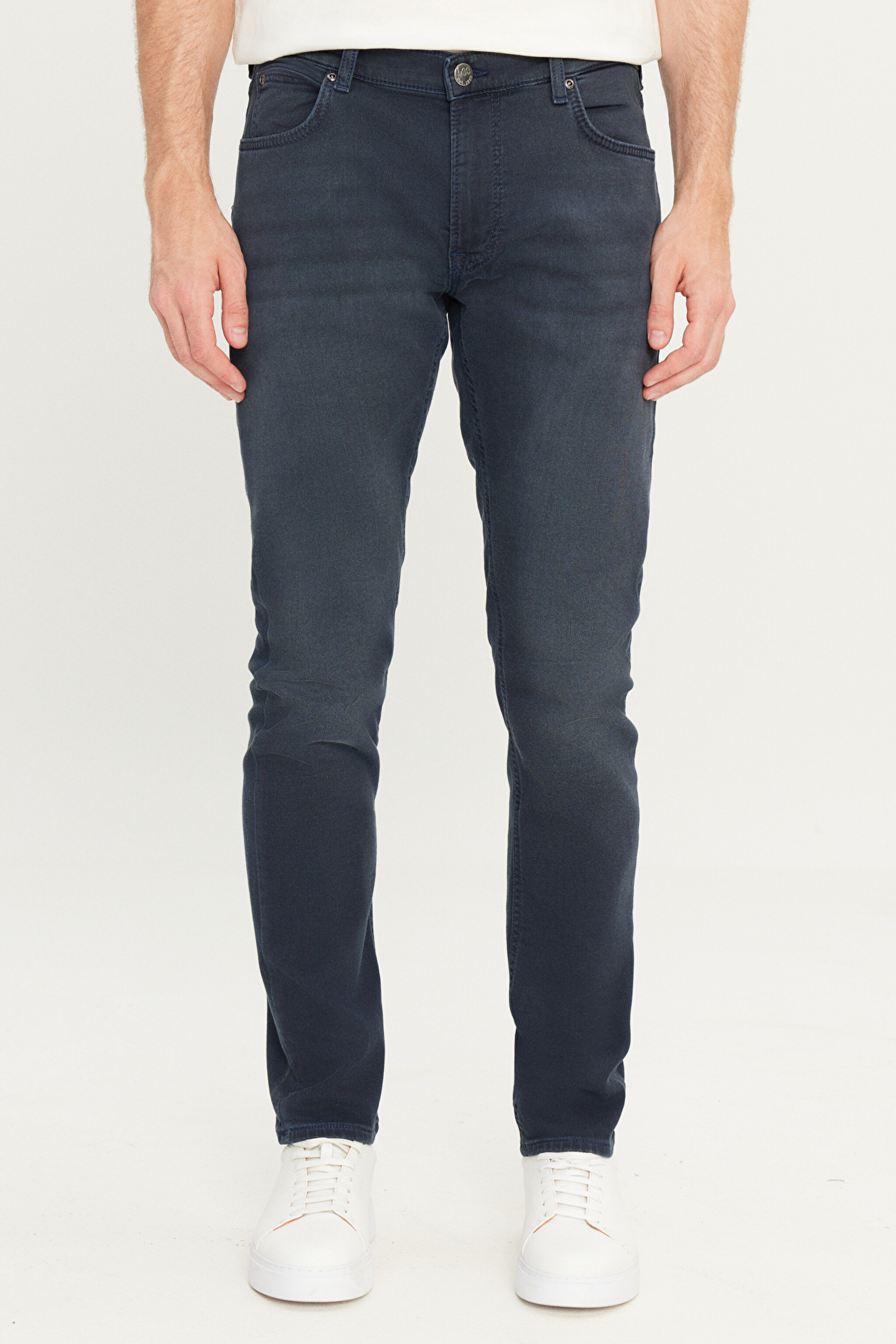 Luke Slim Fit Dar Kesim Normal Bel Pamuklu Esnek İndigo Jean Denim Pantolon - Dark Indigo-L71900036X1E (görsel 3)