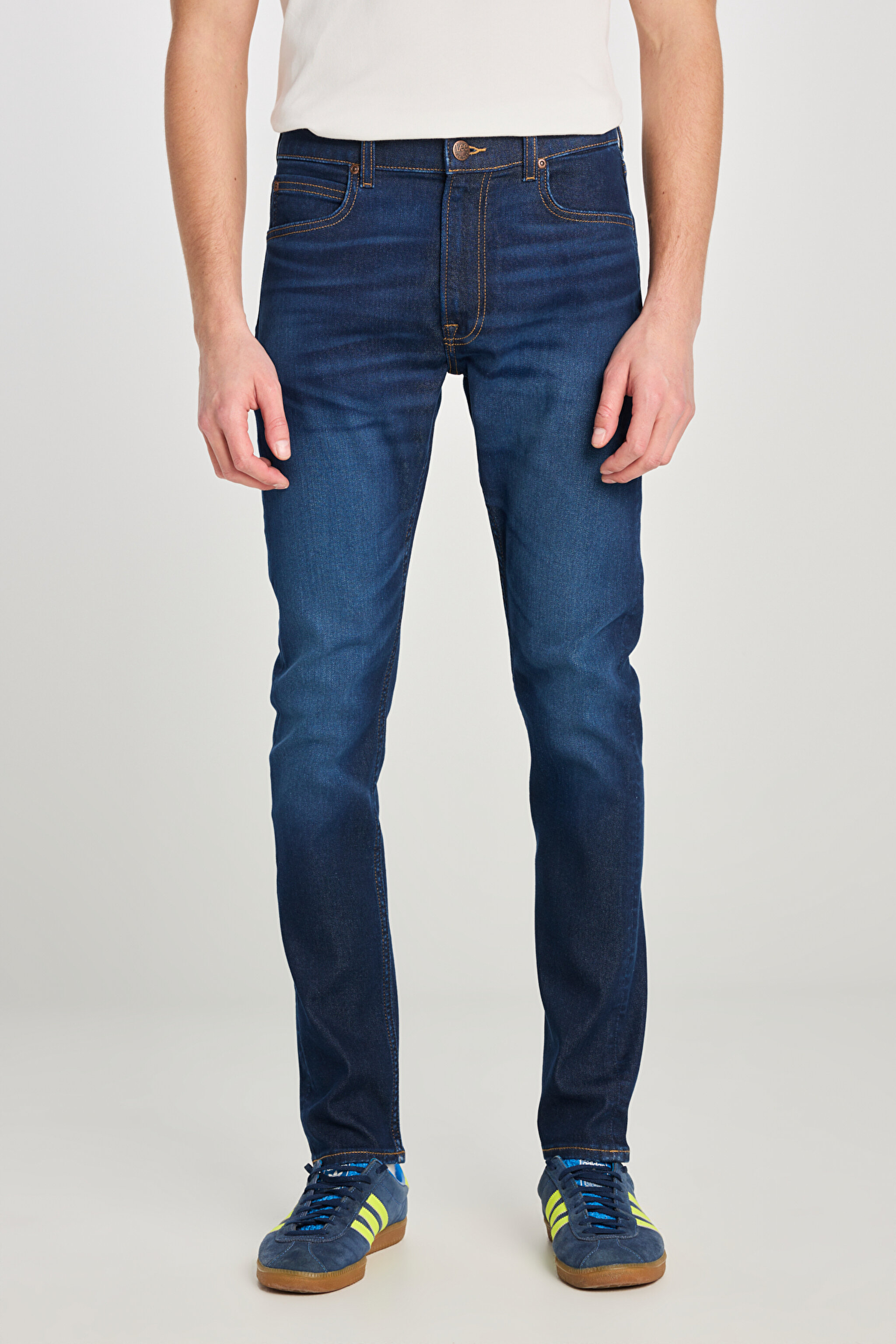 Luke Slim Fit Dar Kesim Mavi Pamuklu Esnek Jean Denim Pantolon - Mid Indigo-L71900037381 (görsel 3)