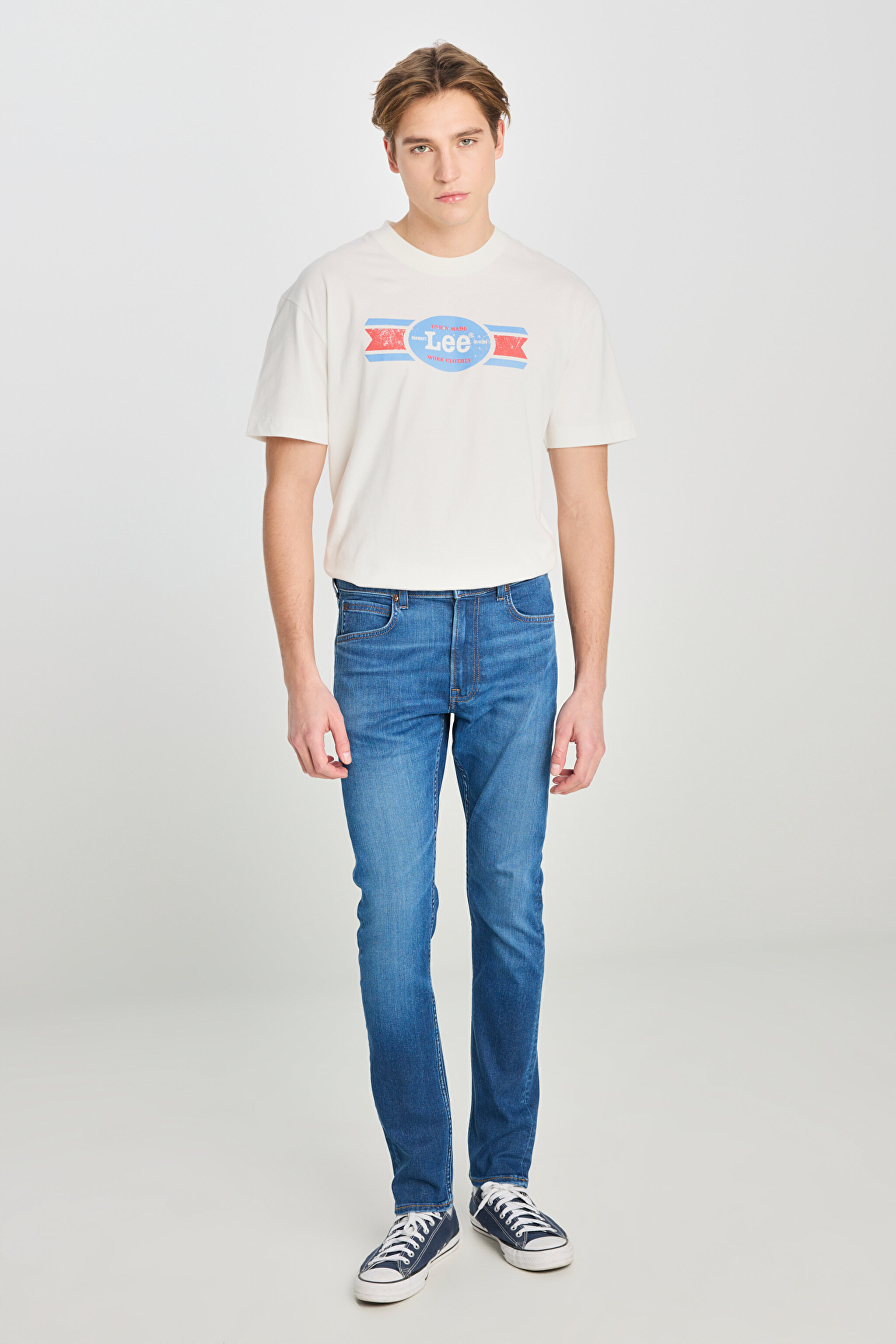 Luke Slim Fit Dar Kesim Mavi Pamuklu Esnek Jean Denim Pantolon - Blue-L71900037400 (görsel 2)