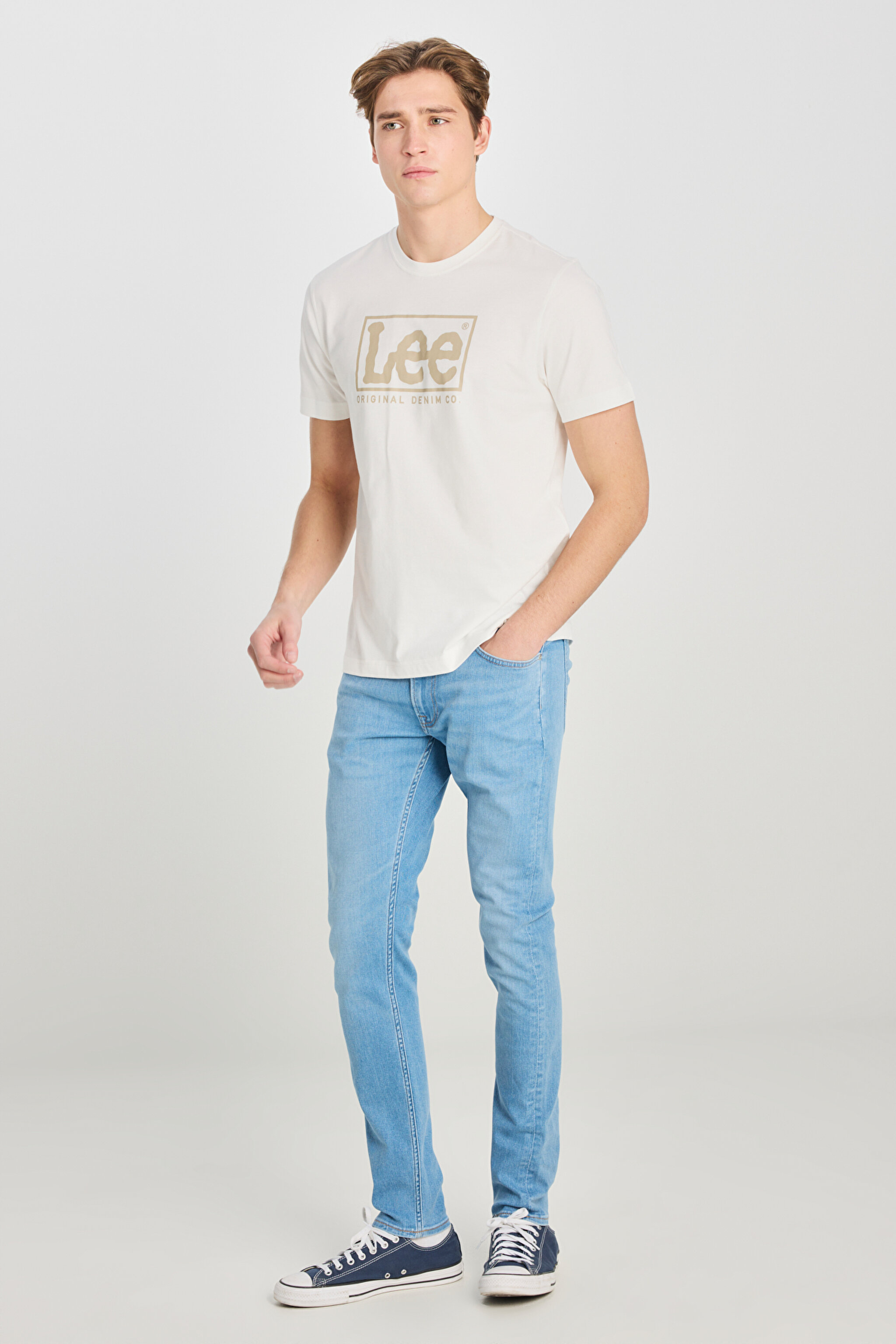 Luke Slim Fit Dar Kesim Açık Mavi Pamuklu Esnek Jean Denim Pantolon