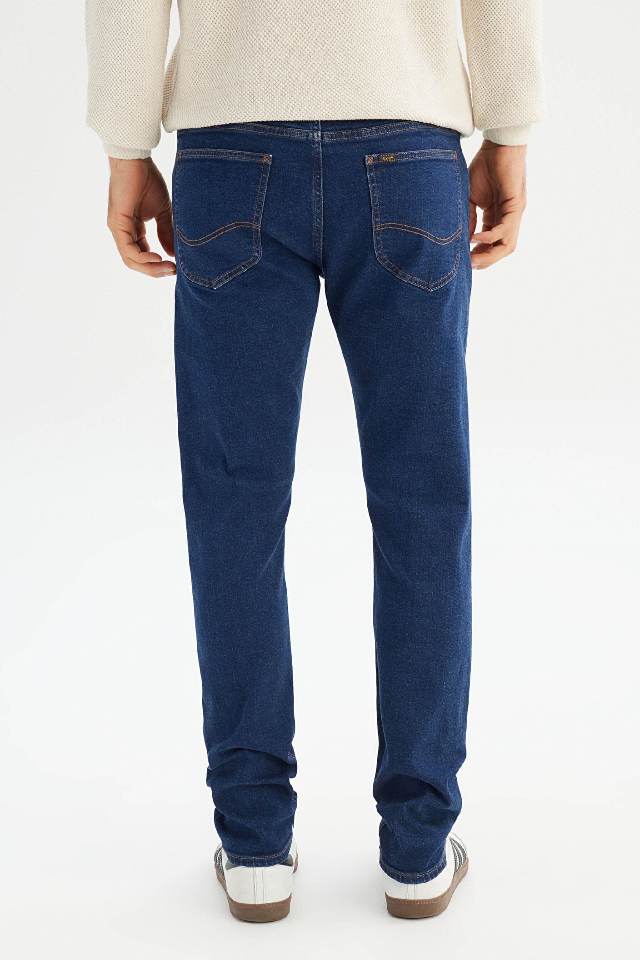 Luke Slim Fit Dar Kesim Normal Bel Dar Paça Pamuklu Esnek Mavi Jean Denim Pantolon - Dark Indigo-L71900058317 (görsel 5)