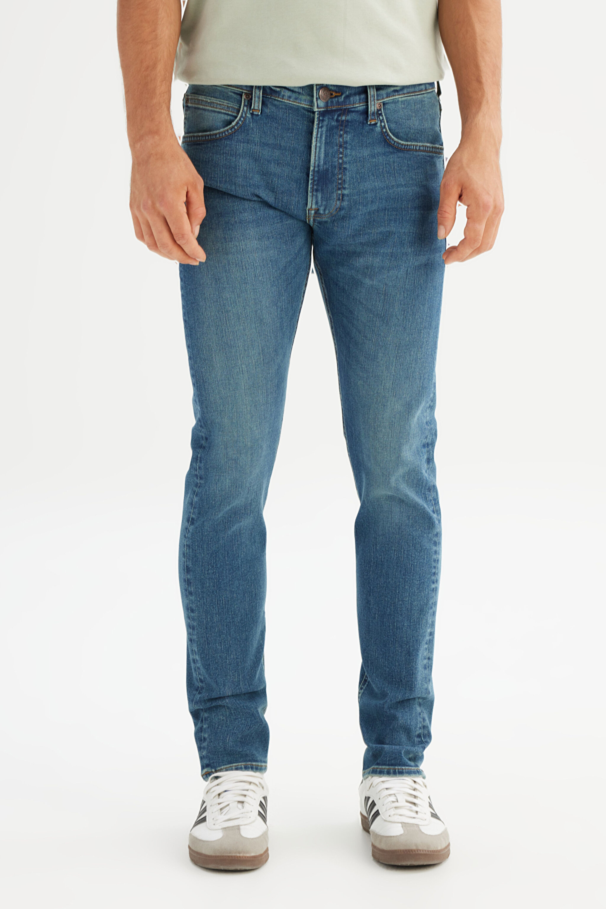 Pamuklu Slim Fit Dar Kesim Cepli Esnek Jean Kot Denim Pantolon - MidBlue-L71900062XT (görsel 2)