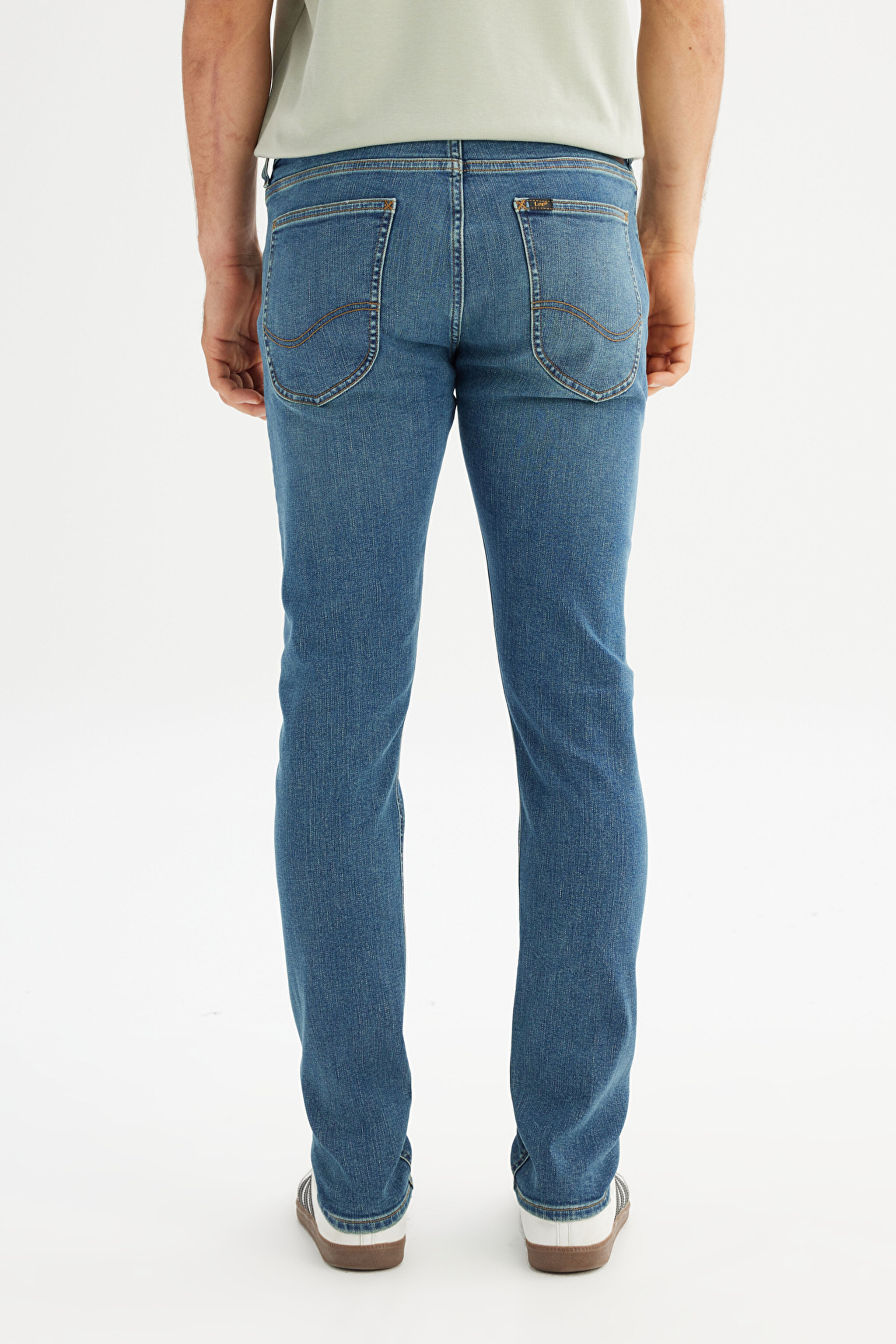 Pamuklu Slim Fit Dar Kesim Cepli Esnek Jean Kot Denim Pantolon - MidBlue-L71900062XT (görsel 5)