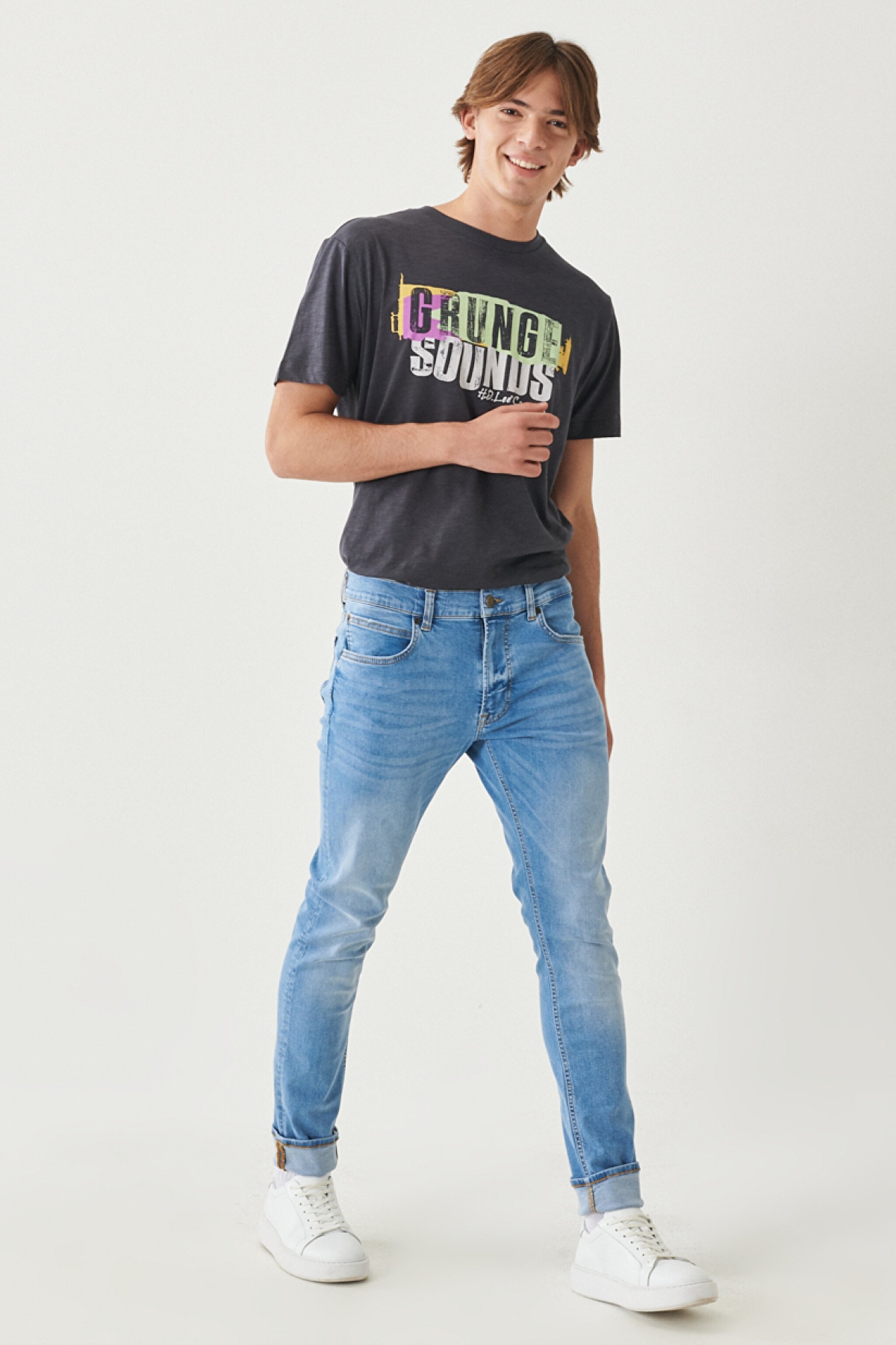 Luke Slim Tapered Fit Dar Kesim %100 Pamuk Açık Mavi Jean Kot Pantolon