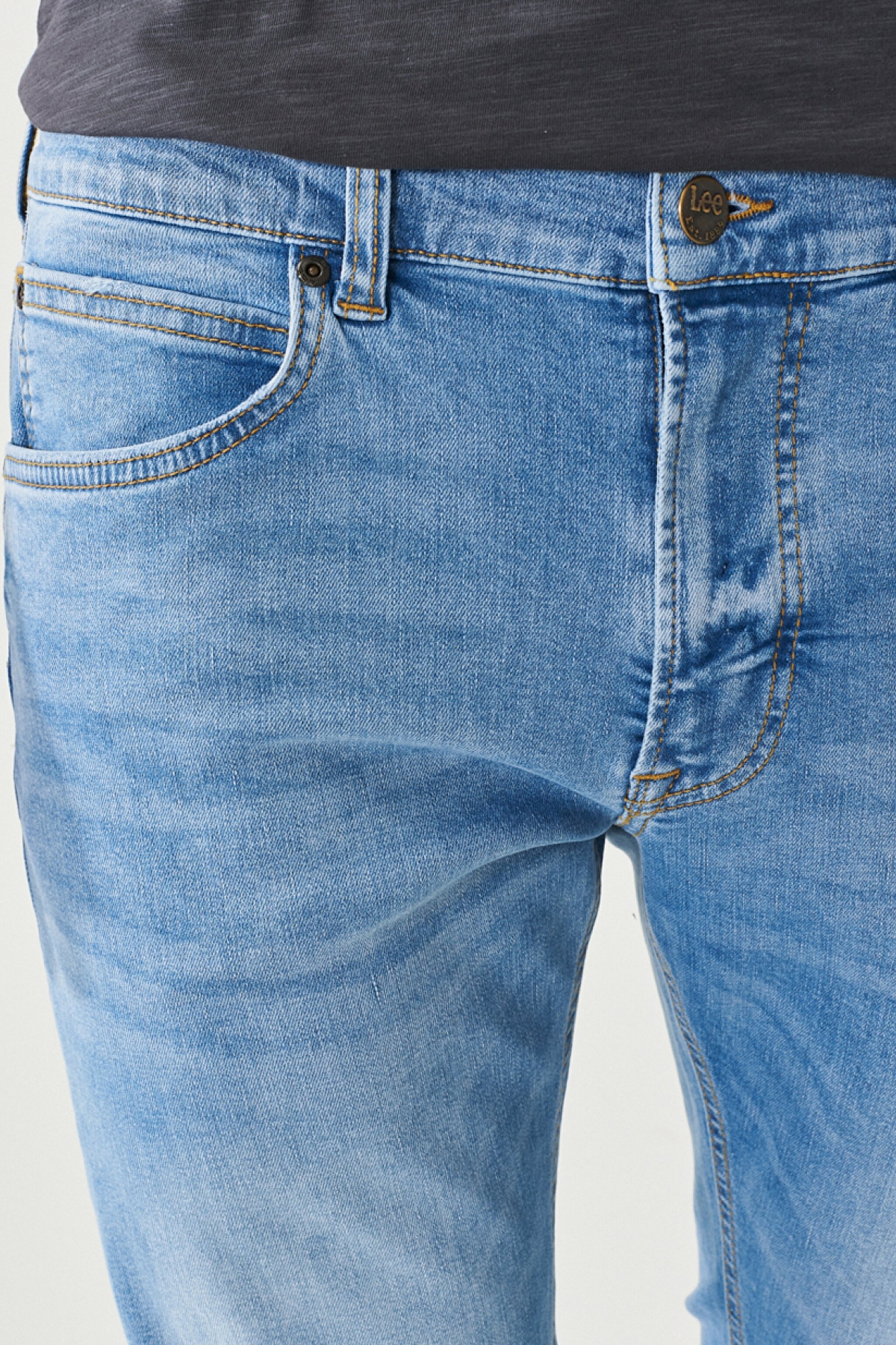 Luke Slim Tapered Fit Dar Kesim %100 Pamuk Açık Mavi Jean Kot Pantolon - Light Blue-L719004404 (görsel 5)