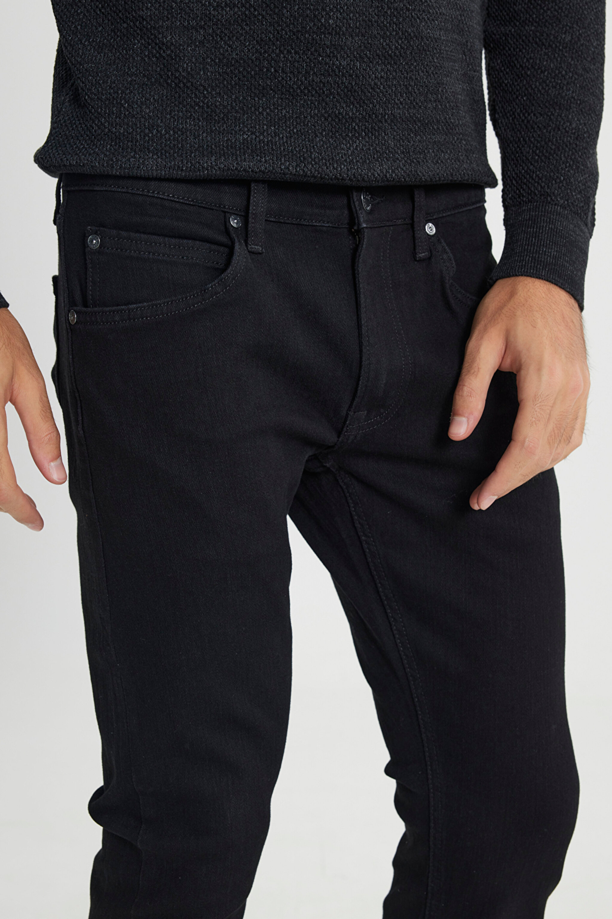 Luke Slim Fit Düşük Bel Denim Esnek Jean Kot Pantolon - Venom Black-L719012009 (görsel 7)