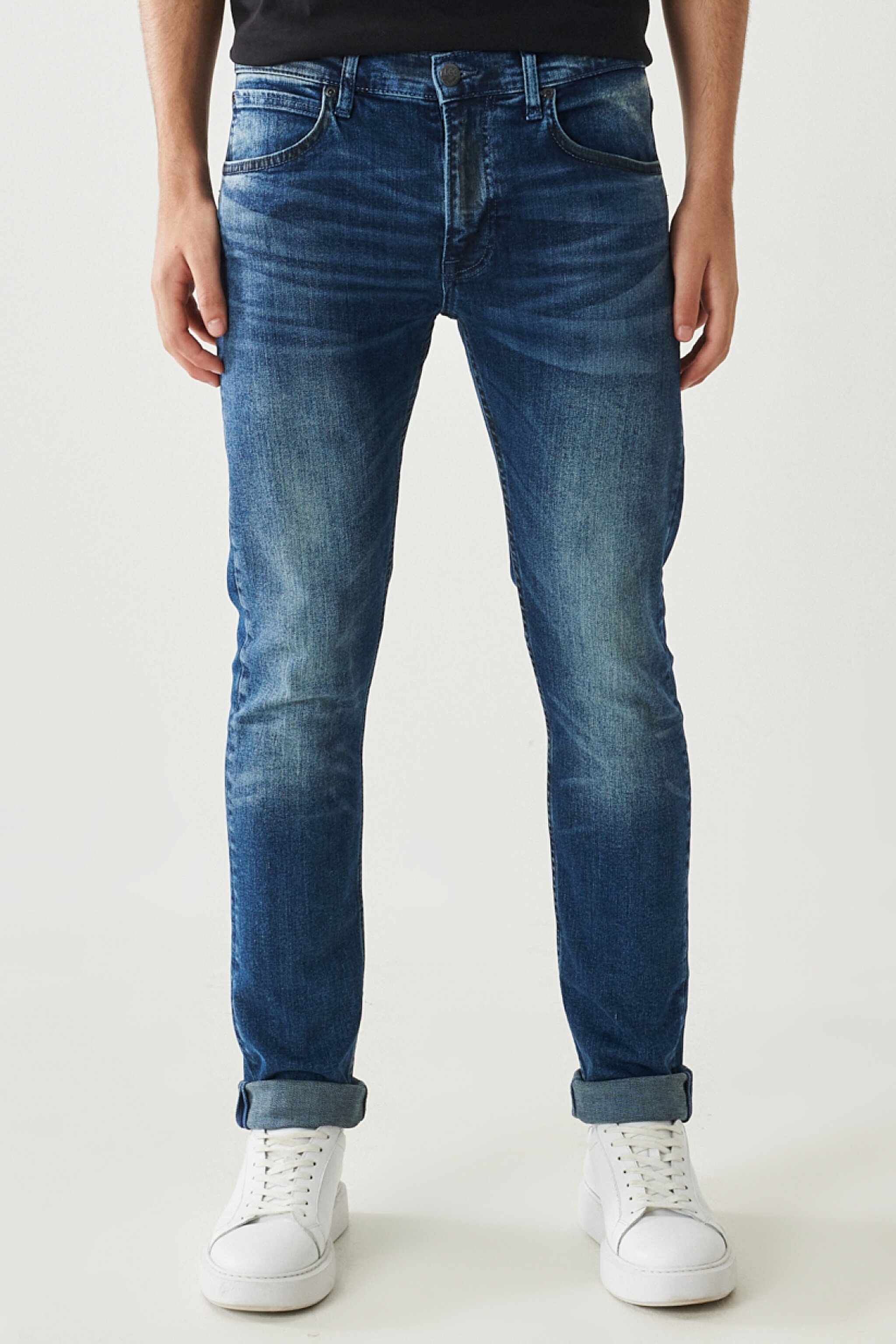 Luke Slim Tapered Fit Normal Bel Esnek Jean Kot Pantolon - Crown Blue-L719027398 (görsel 3)