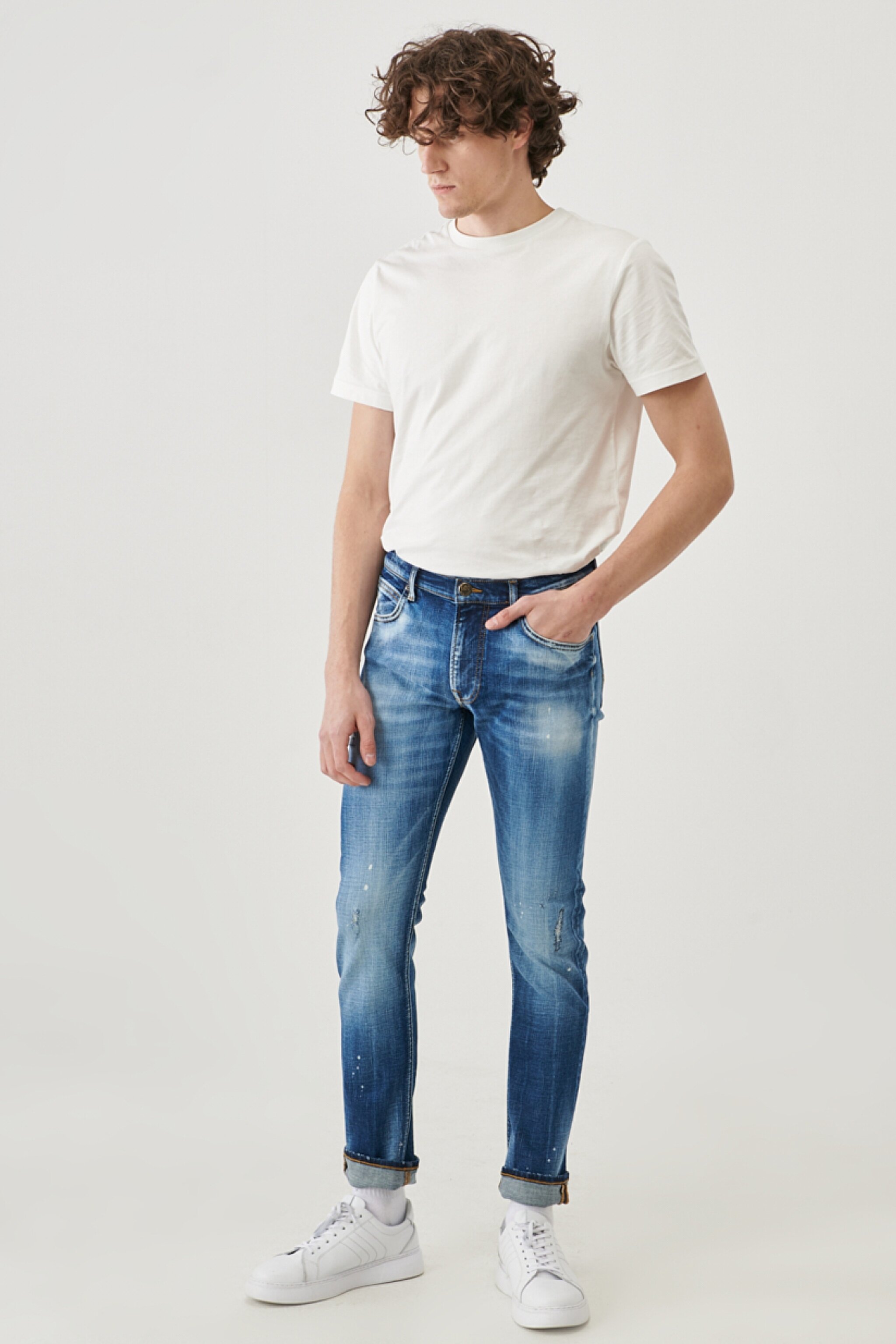 Luke Slim Fit Düşük Bel Denim Esnek Jean Kot Pantolon - Mid Blue-L719028XT (görsel 2)