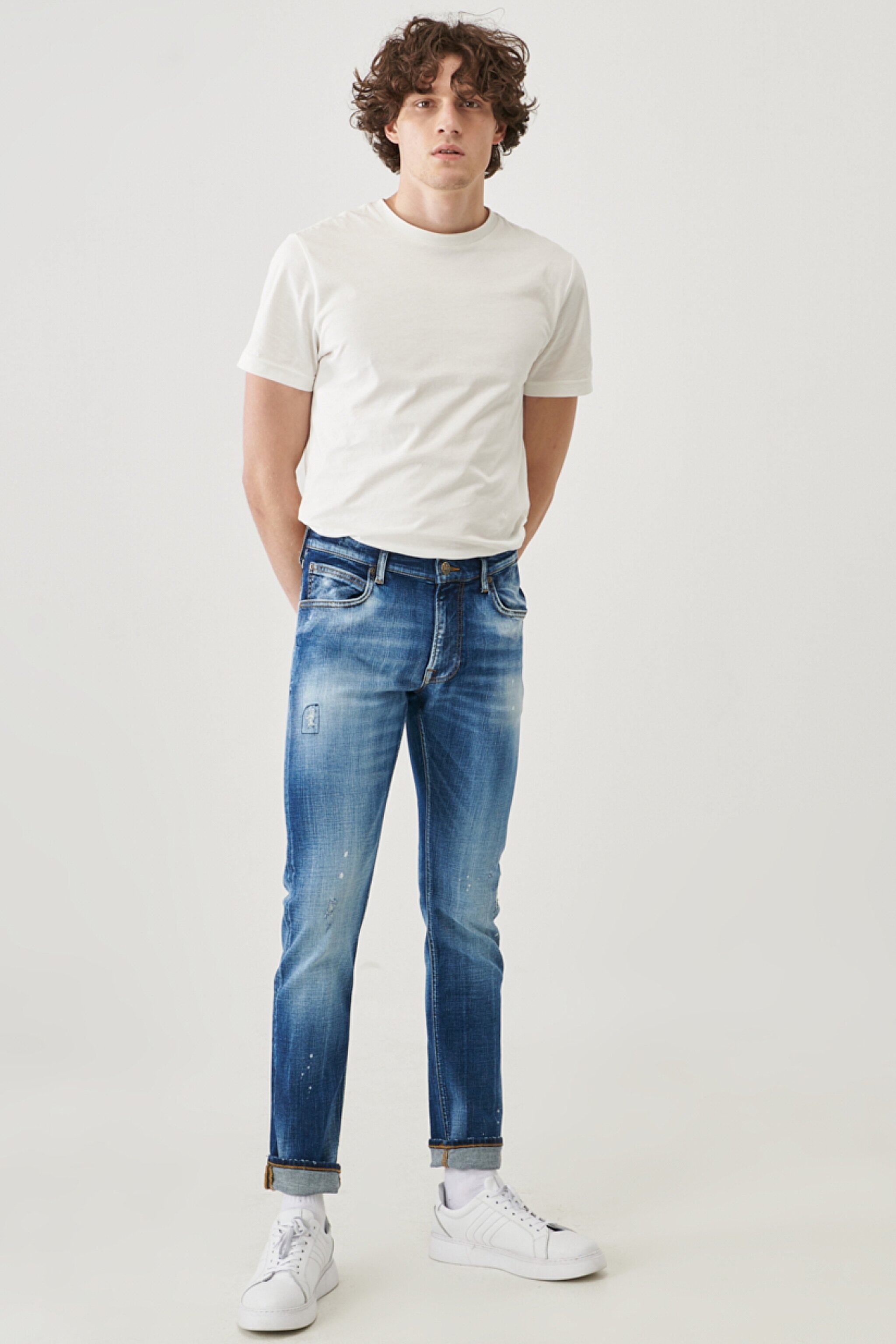 Luke Slim Fit Düşük Bel Denim Esnek Jean Kot Pantolon - Mid Blue-L719028XT (görsel 3)