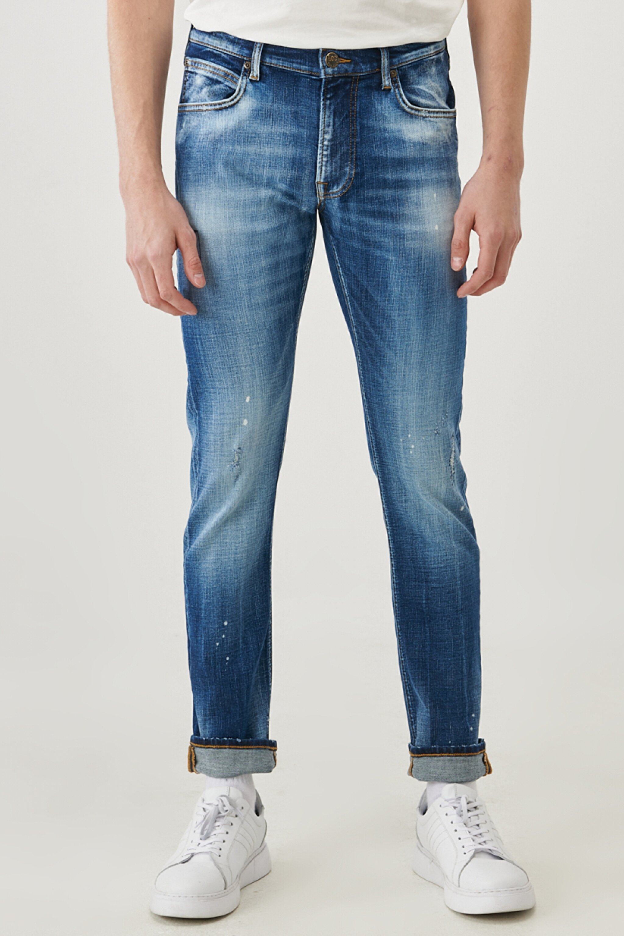 Luke Slim Fit Düşük Bel Denim Esnek Jean Kot Pantolon - Mid Blue-L719028XT (görsel 4)