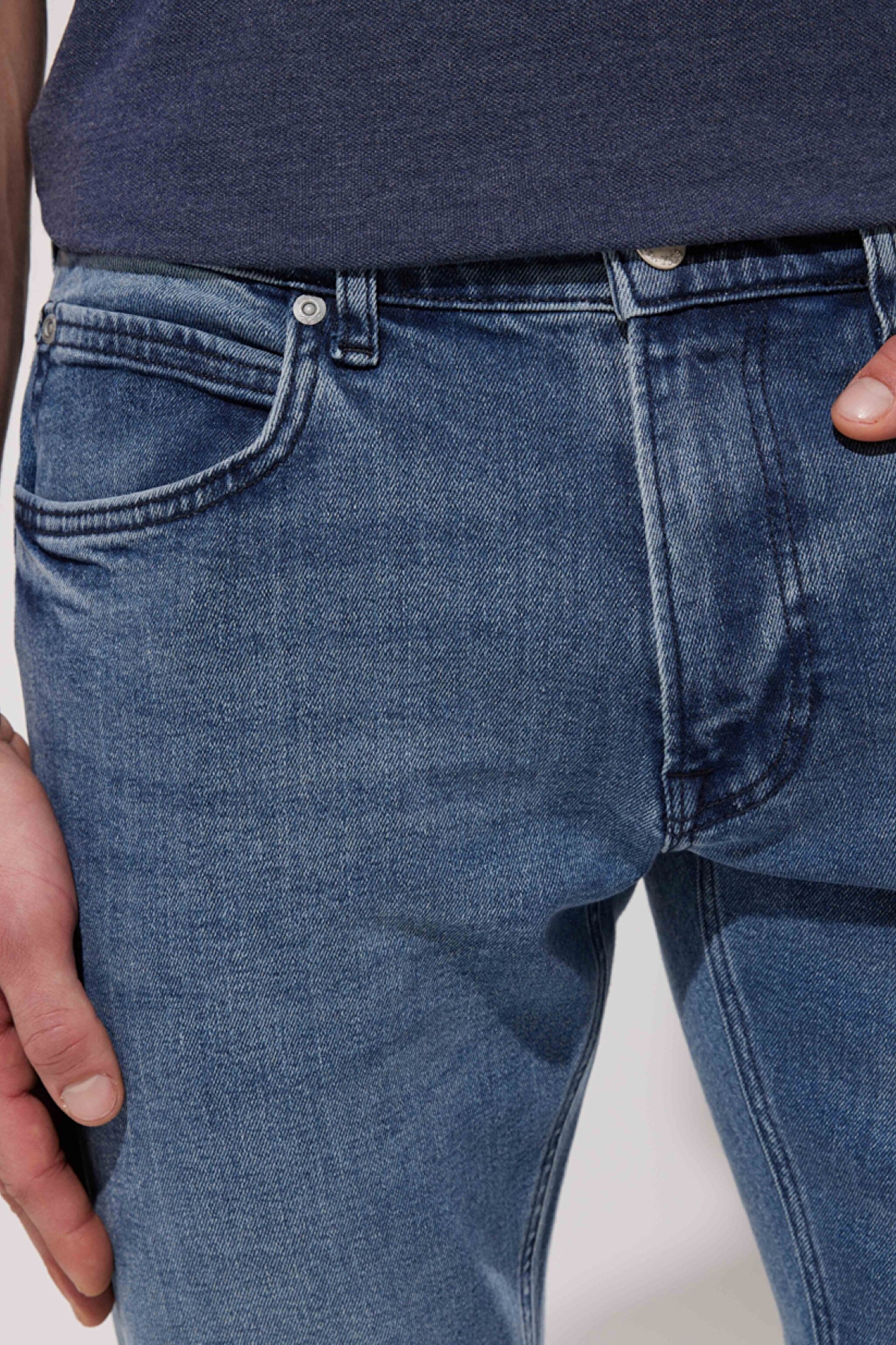 Luke Slim Fit Dar Kesim Normal Bel Mavi Esnek Jean Kot Pantolon - Light Blue-L719043404 (görsel 4)