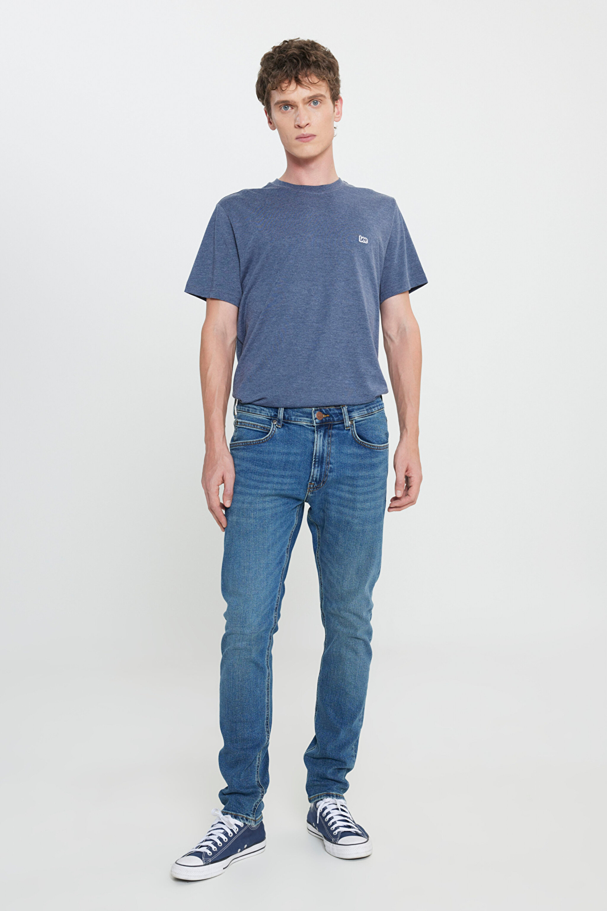 Luke Slim Fit Dar Kesim Normal Bel Mavi Esnek Jean Kot Pantolon - Mid Blue-L719043XT (görsel 2)