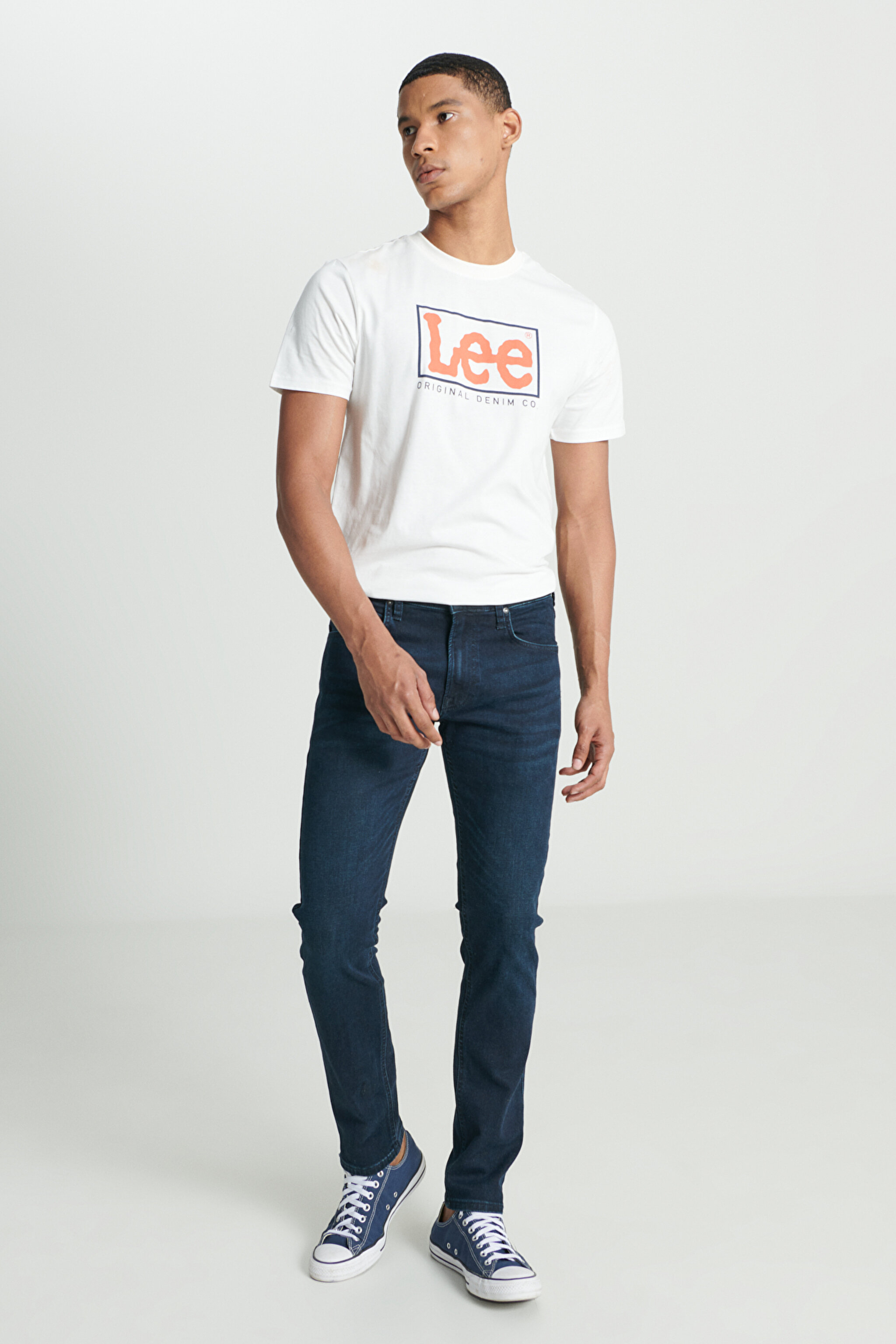 Luke Slim Fit Dar Kesim Normal Bel Koyu Mavi Esnek Jean Kot Pantolon