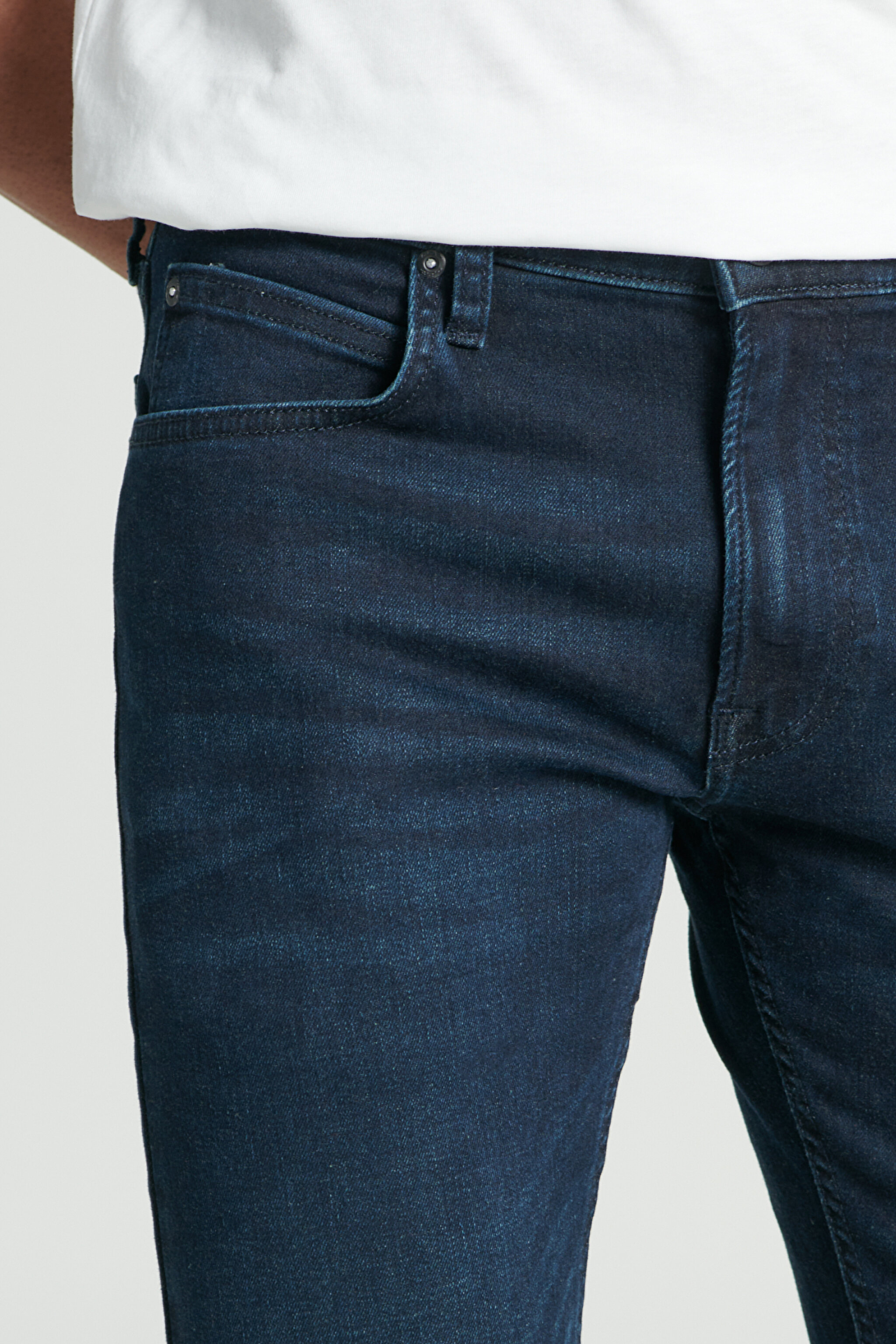 Luke Slim Fit Dar Kesim Normal Bel Koyu Mavi Esnek Jean Kot Pantolon - Dark Stone-L719045098 (görsel 3)