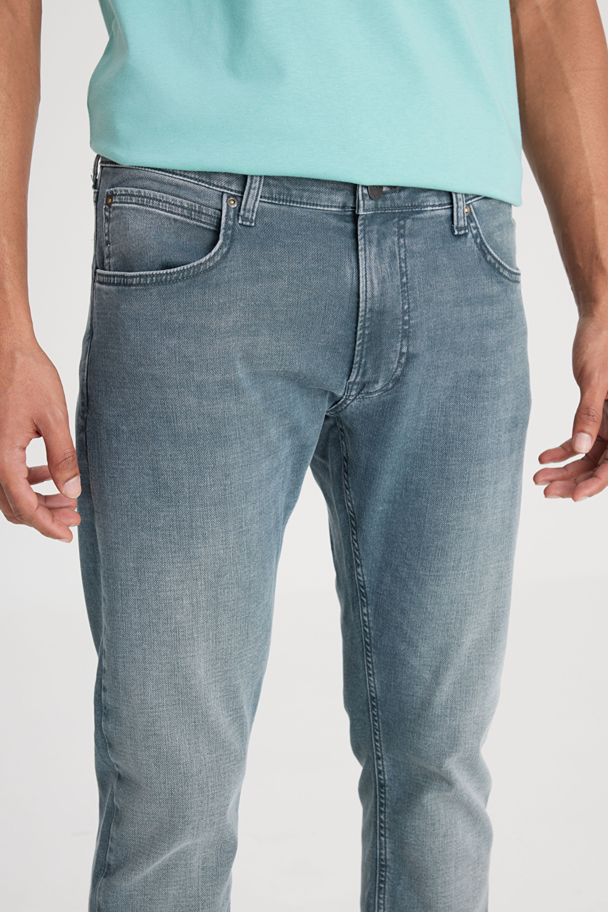 Luke Slim Fit Dar Kesim Normal Bel Esnek Jean Kot Pantolon - Random Wash-L719046853 (görsel 3)