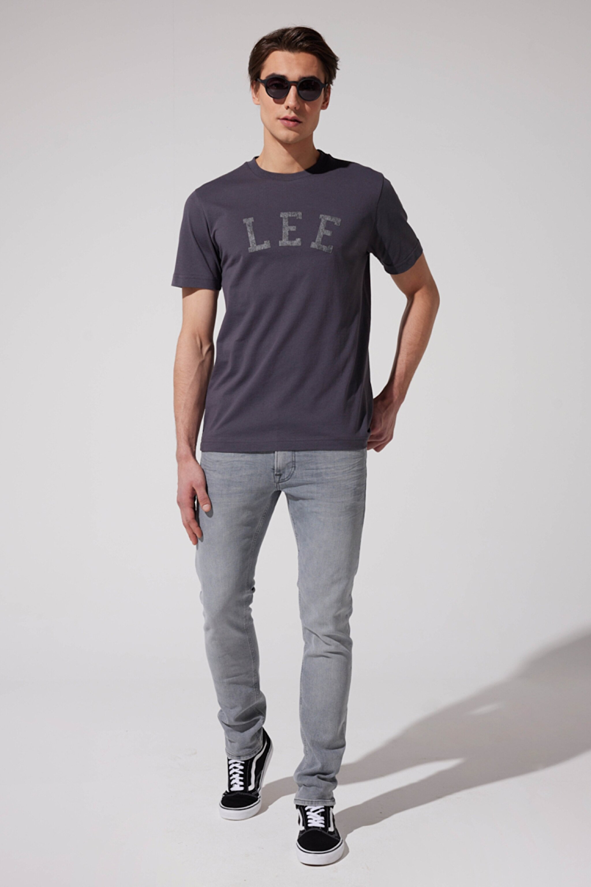Luke Slim Fit Dar Kesim Normal Bel Gri Esnek Jean Kot Pantolon