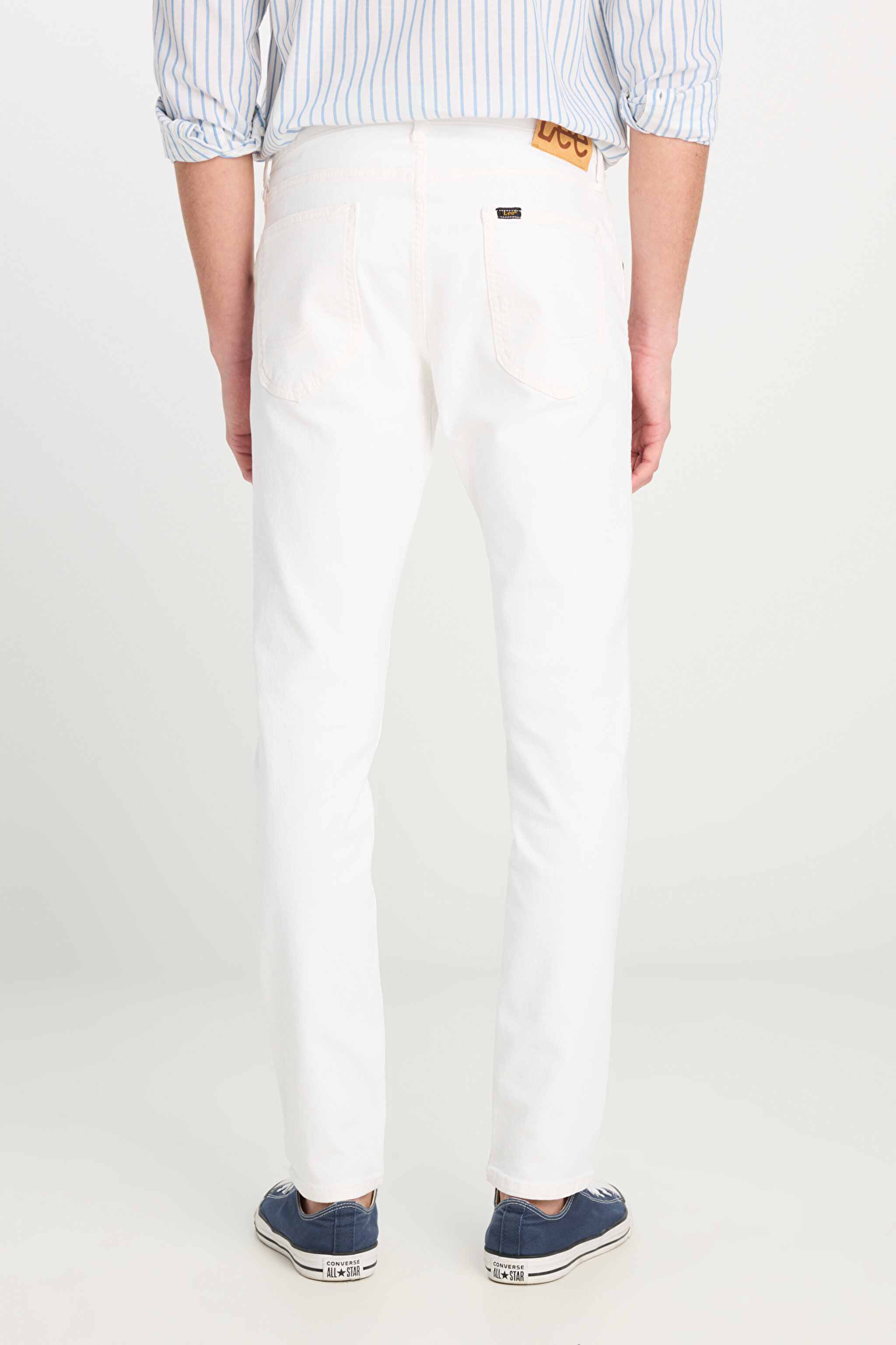 Luke Slim Fit Dar Kesim Normal Bel Beyaz Esnek Pantolon - White-L719067100 (görsel 4)