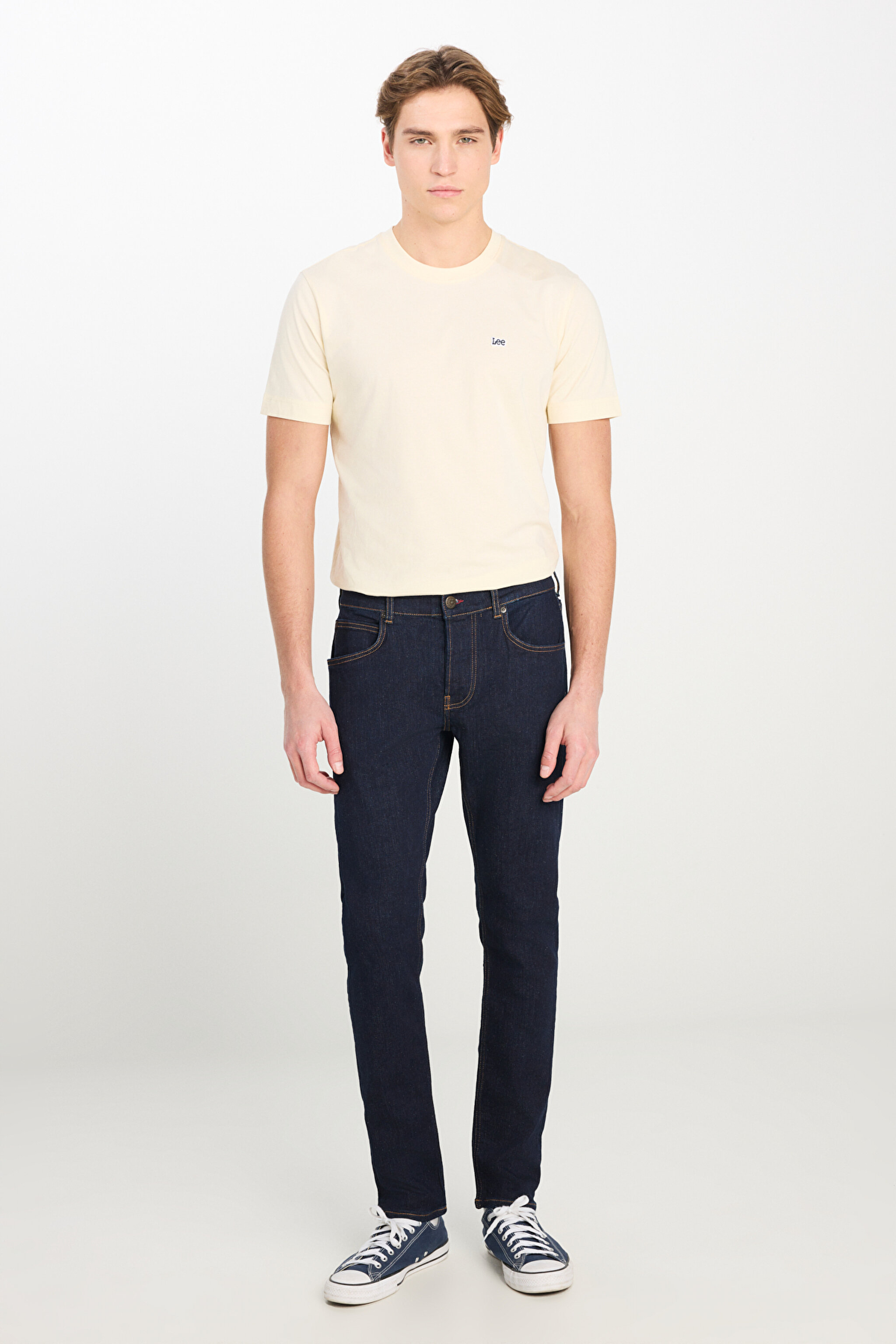 Luke Slim Fit Dar Kesim Normal Bel Koyu Mavi Esnek Jean Kot Pantolon - Rinse-L71908836 (görsel 2)