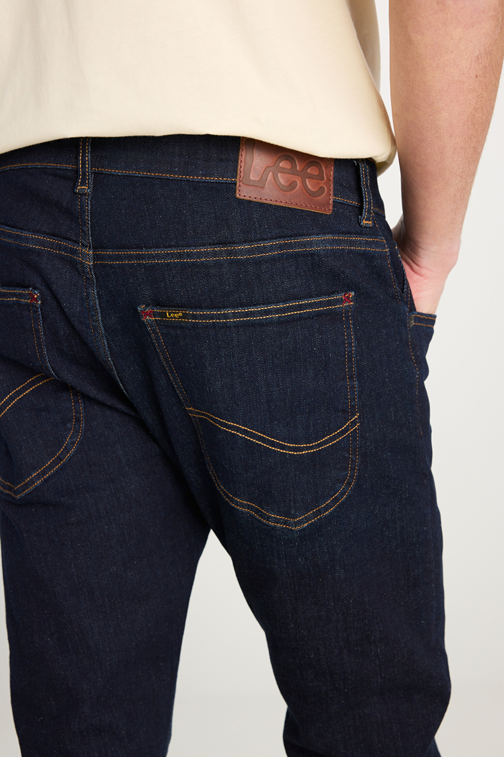 Luke Slim Fit Dar Kesim Normal Bel Koyu Mavi Esnek Jean Kot Pantolon - Rinse-L71908836 (görsel 6)