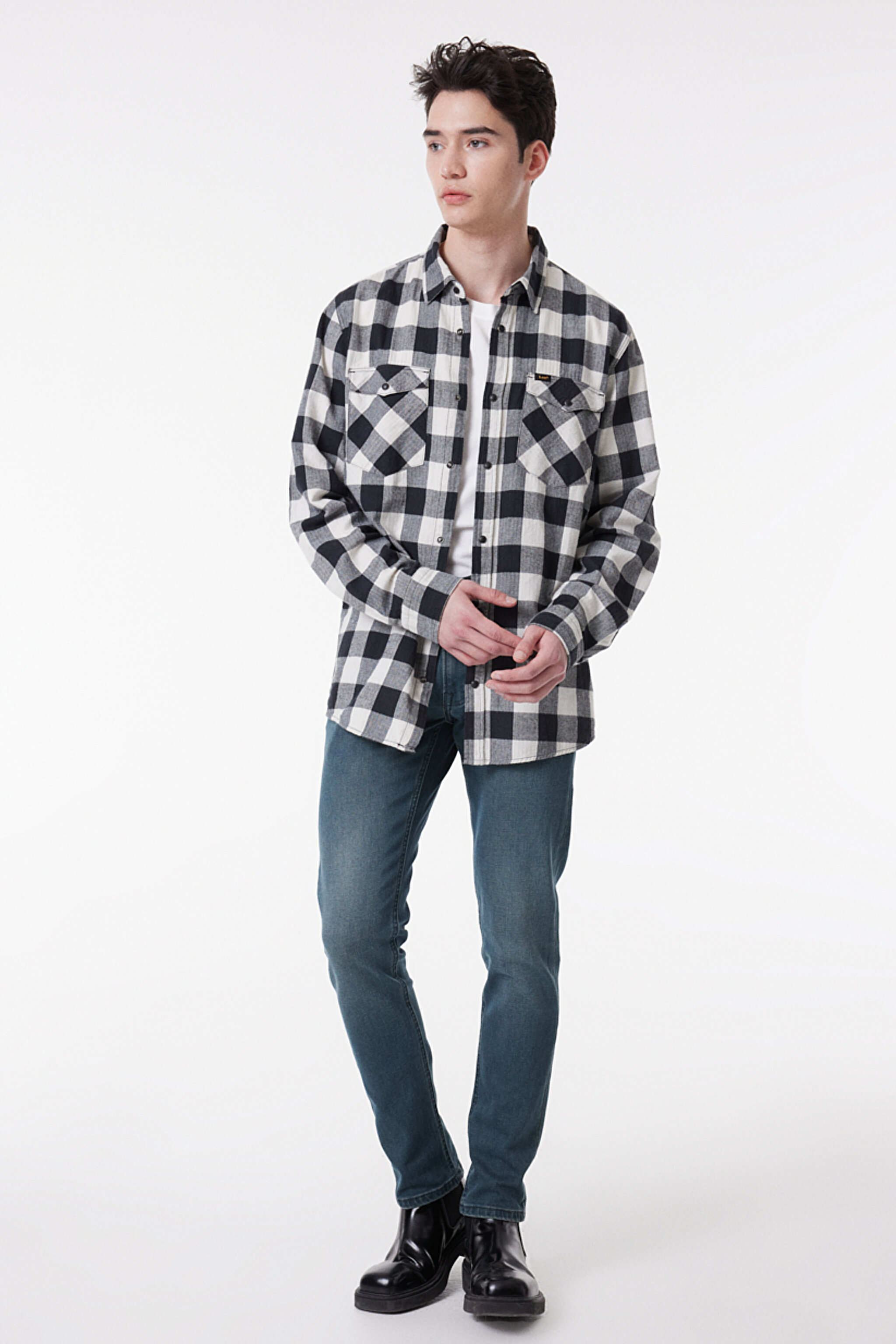 Luke Slim Fit Dar Kesim Düşük Bel Koyu Mavi Esnek Jean Kot Pantolon