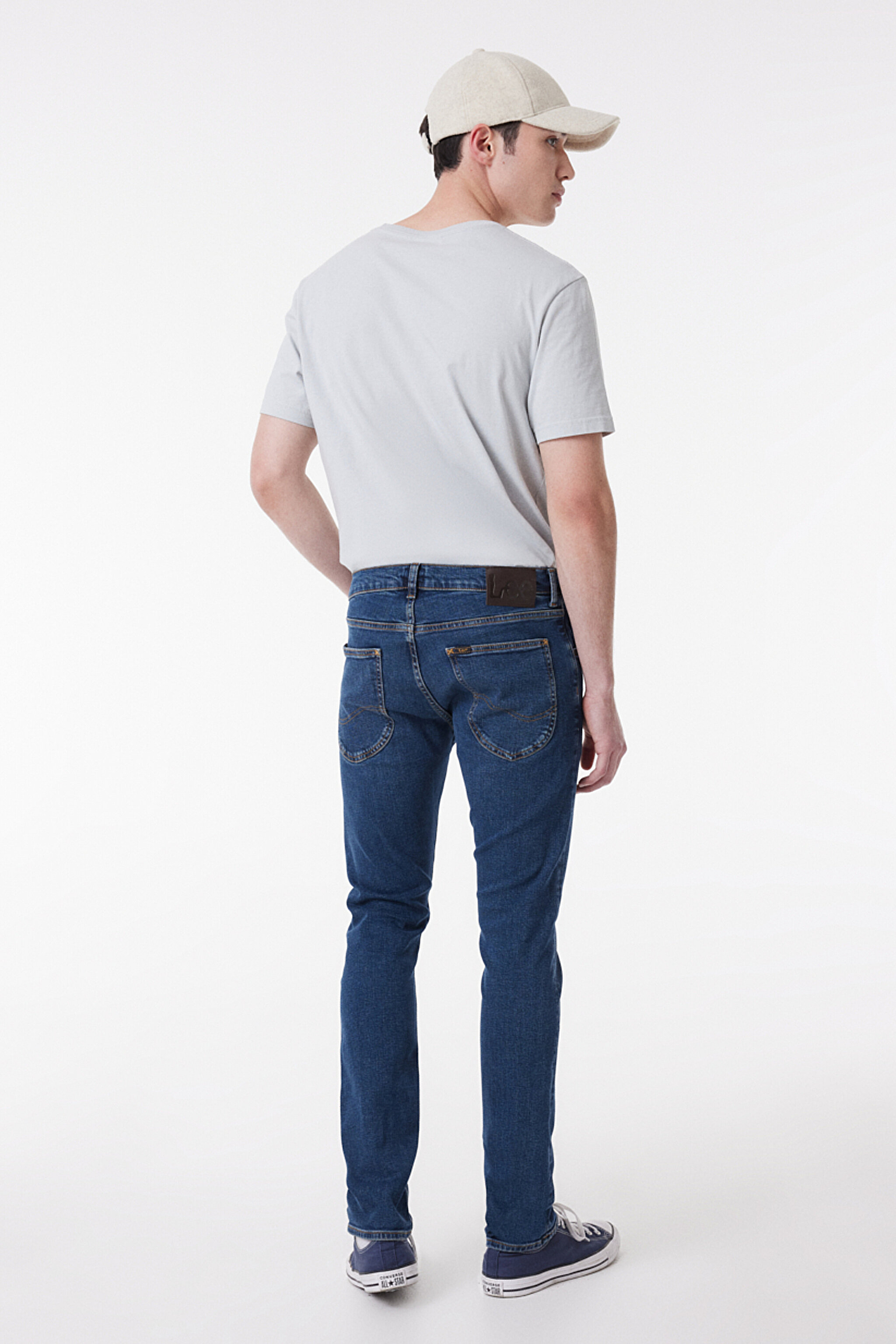 Slim Fit Dar Kesim Düşük Bel Mavi Esnek Luke Jean Denim Kot Pantolon - Mid Blue-L719098XT (görsel 4)
