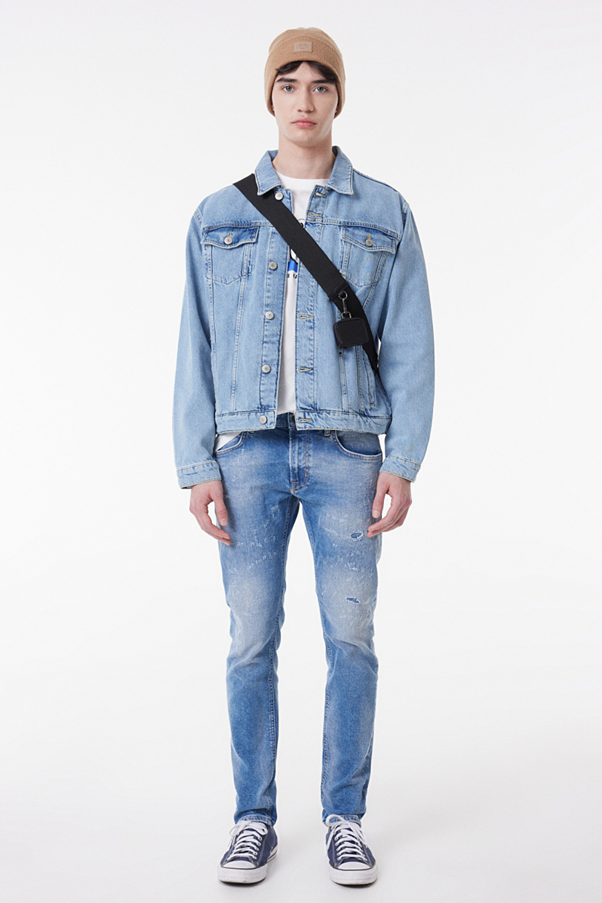 Slim Fit Dar Kesim Normal Bel Taşlamalı Açık Mavi Esnek Luke Jean Denim Kot Pantolon - Light Blue-L719119404 (görsel 3)