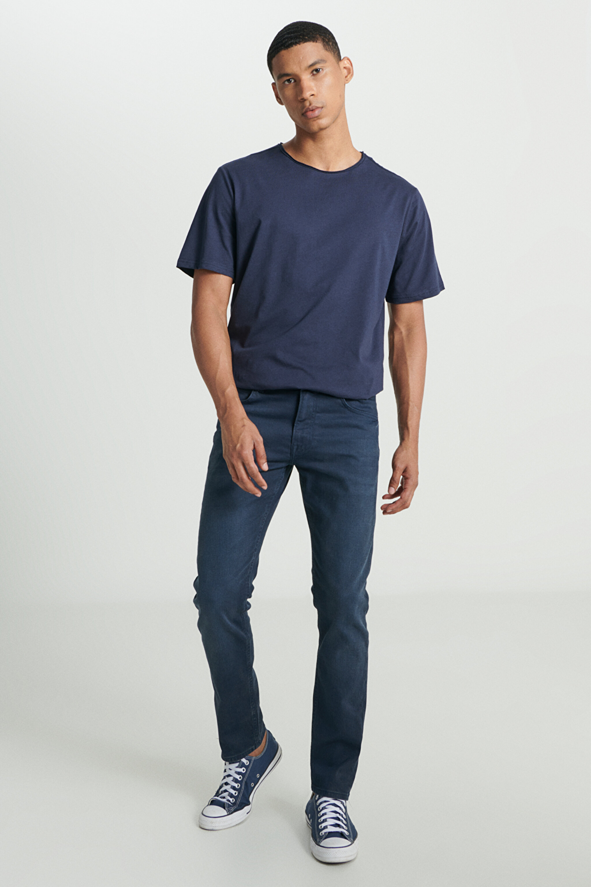 Slim Fit Dar Kesim Düşük Bel Antrasit Esnek Luke Jean Kot Pantolon
