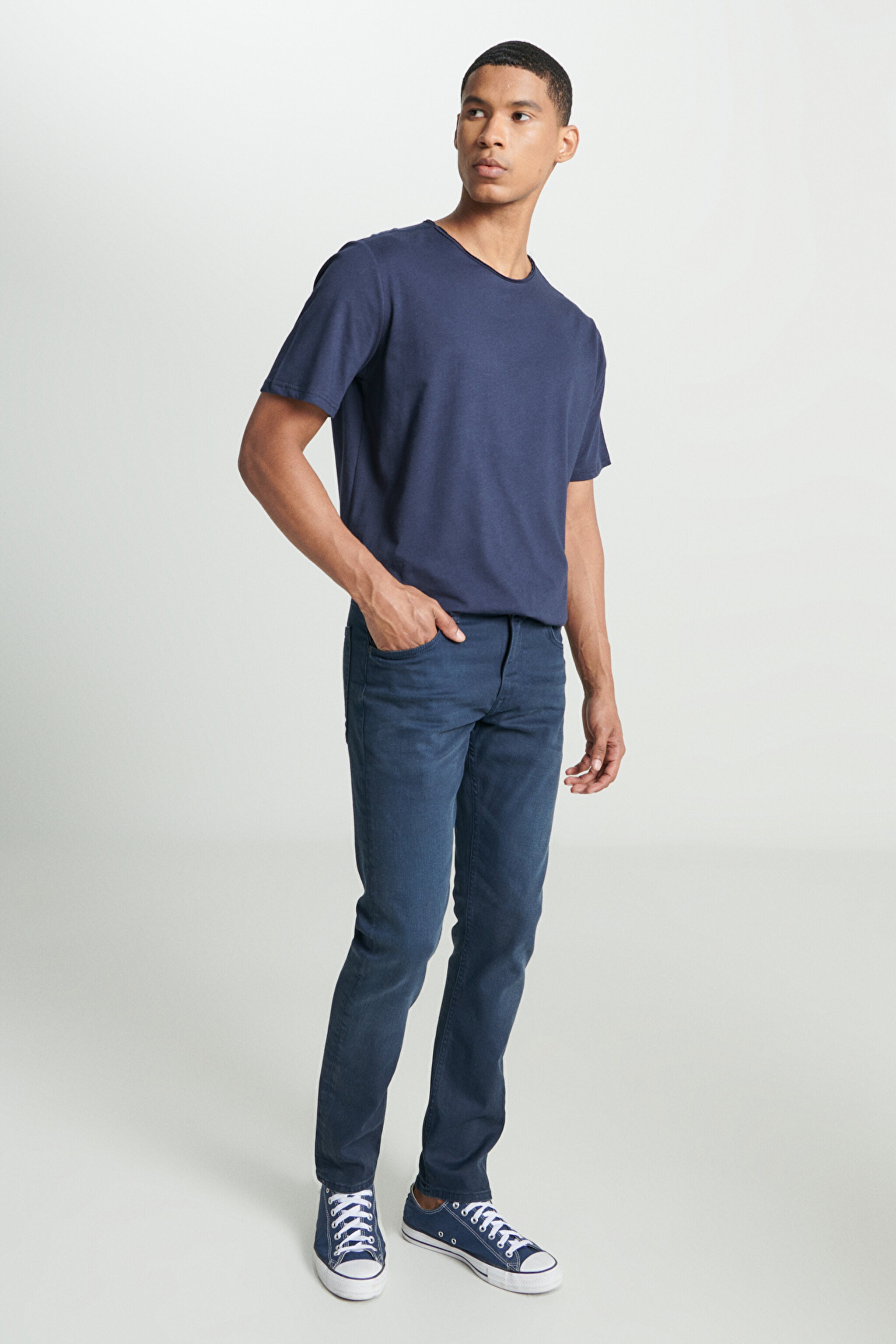 Slim Fit Dar Kesim Düşük Bel Antrasit Esnek Luke Jean Kot Pantolon - Anthracite-L719121003 (görsel 2)
