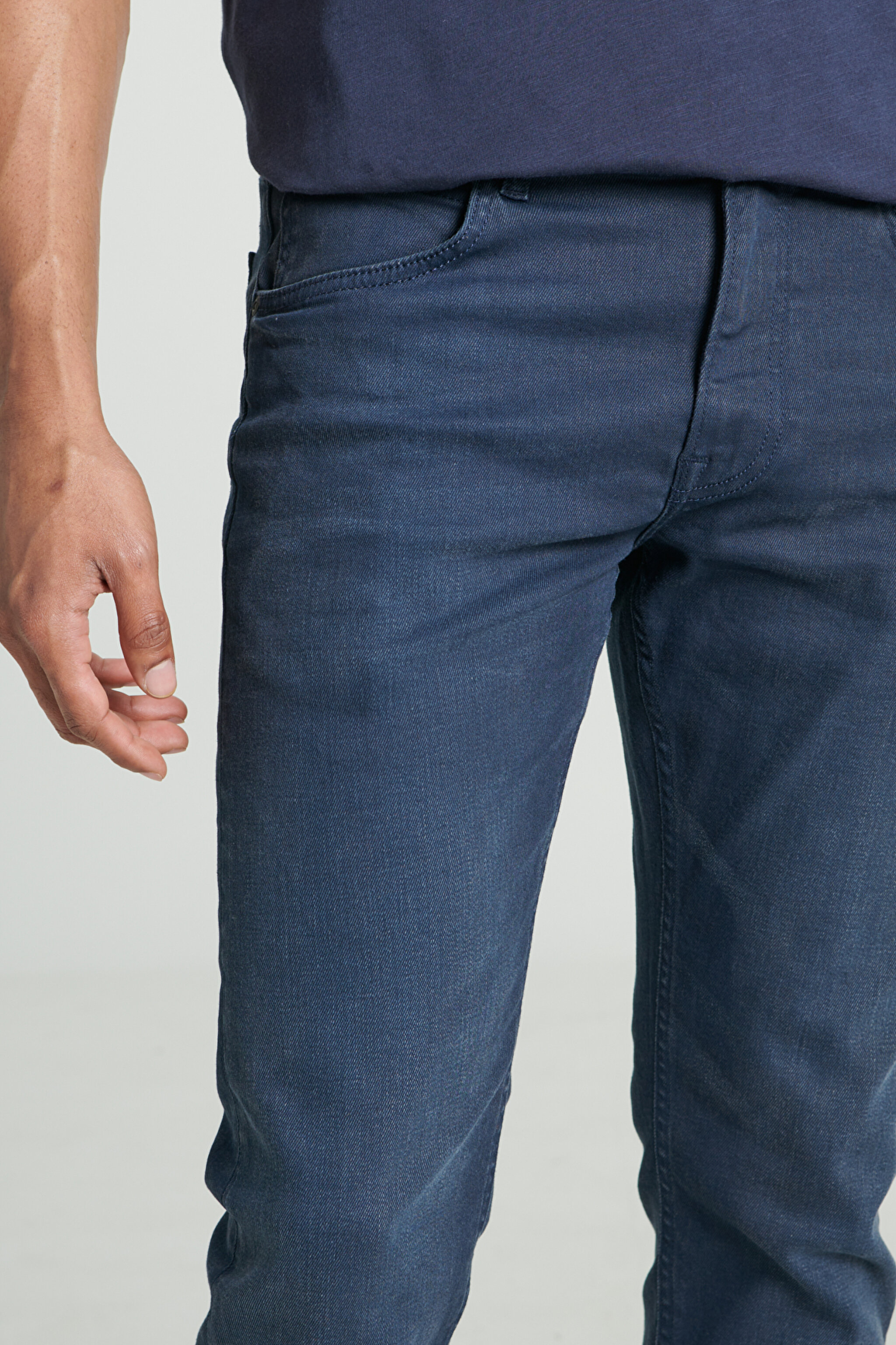 Slim Fit Dar Kesim Düşük Bel Antrasit Esnek Luke Jean Kot Pantolon - Anthracite-L719121003 (görsel 3)