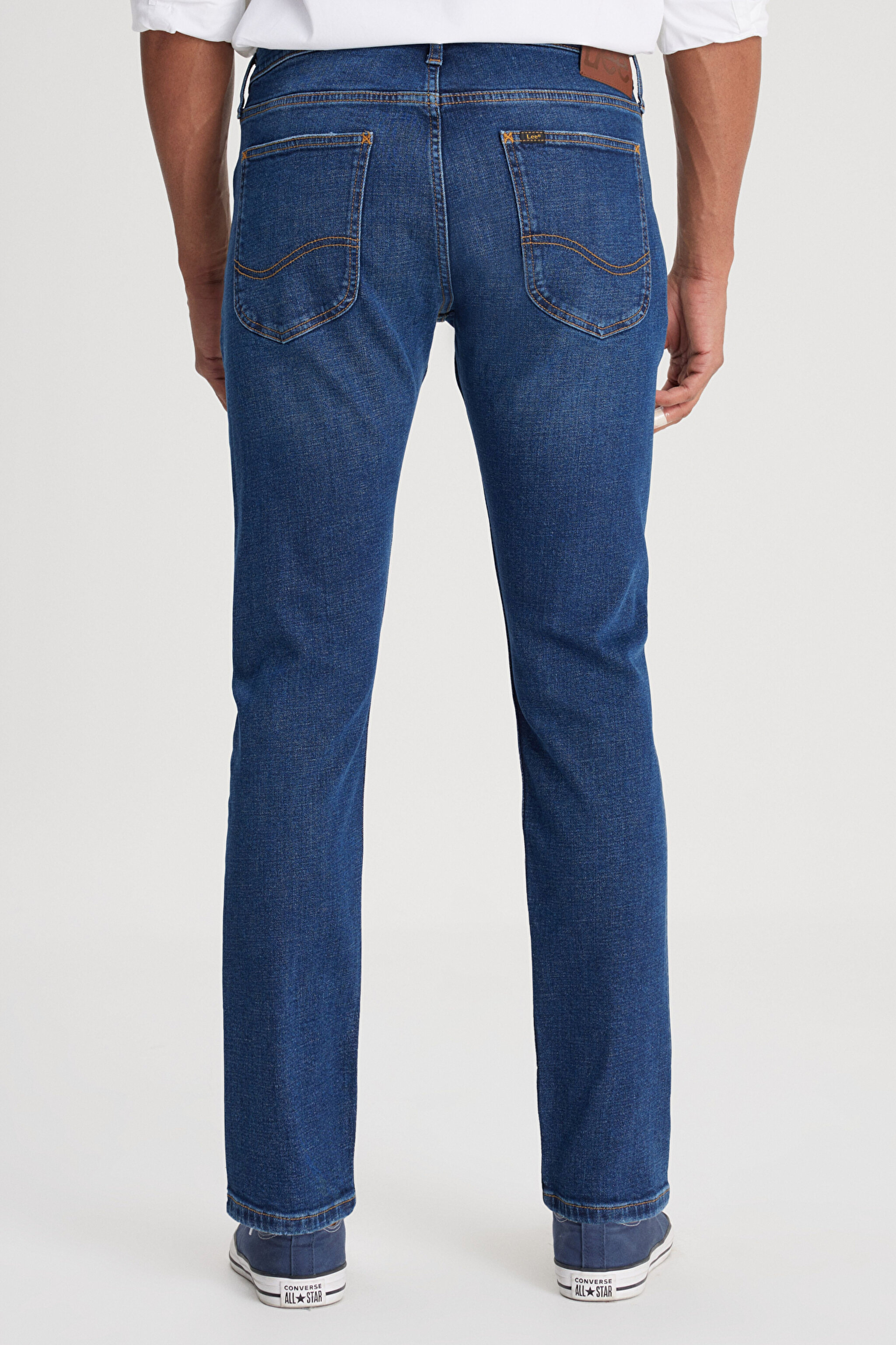 Slim Fit Dar Kesim Normal Bel Dar Paça Luke Mavi Jean Kot Pantolon - Mid Blue-L719125XT (görsel 6)