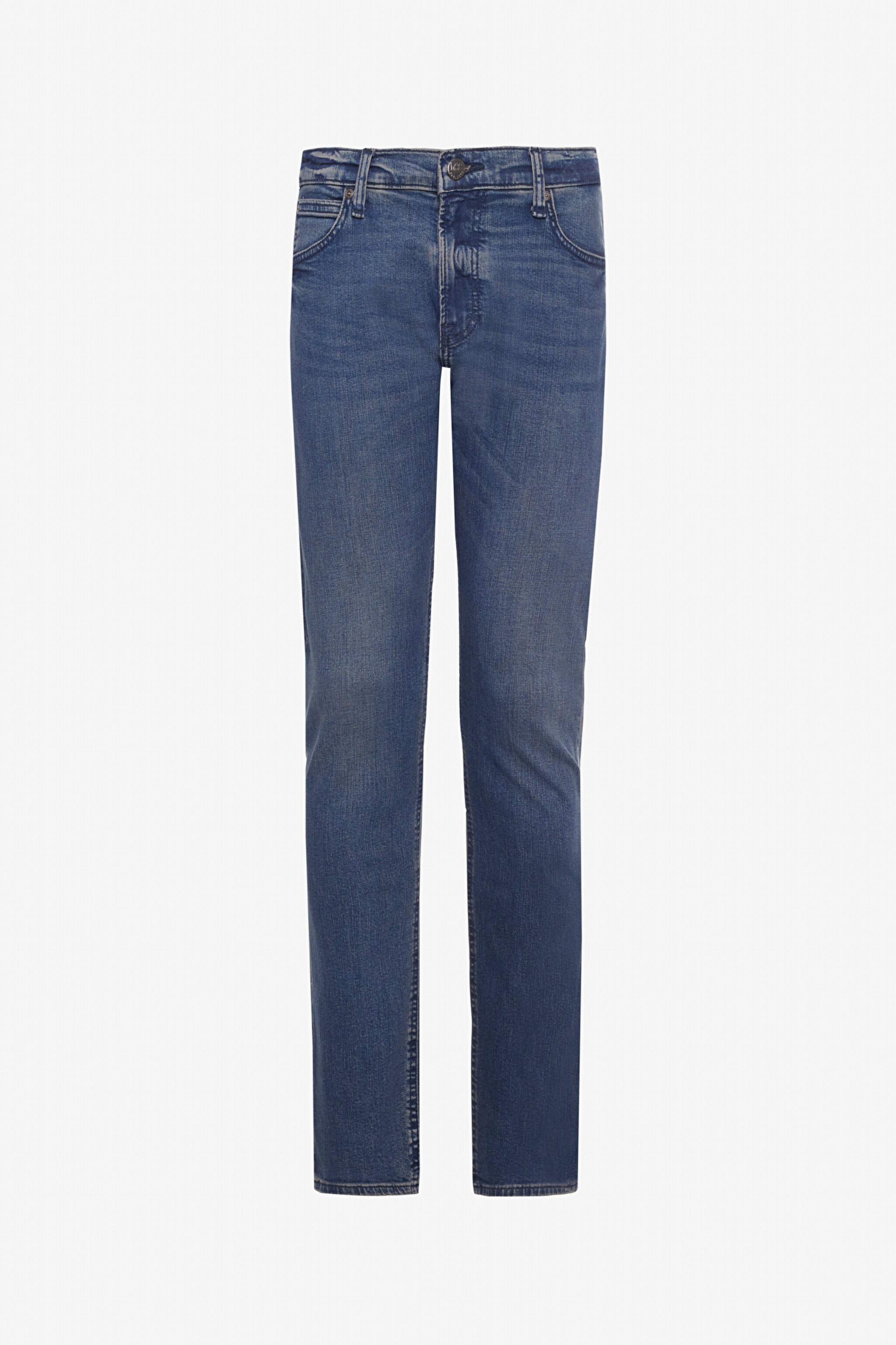 Slim Fit Dar Kesim Normal Bel Dar Paça Luke Mavi Jean Kot Pantolon - Mid Blue-L719127XT (görsel 7)
