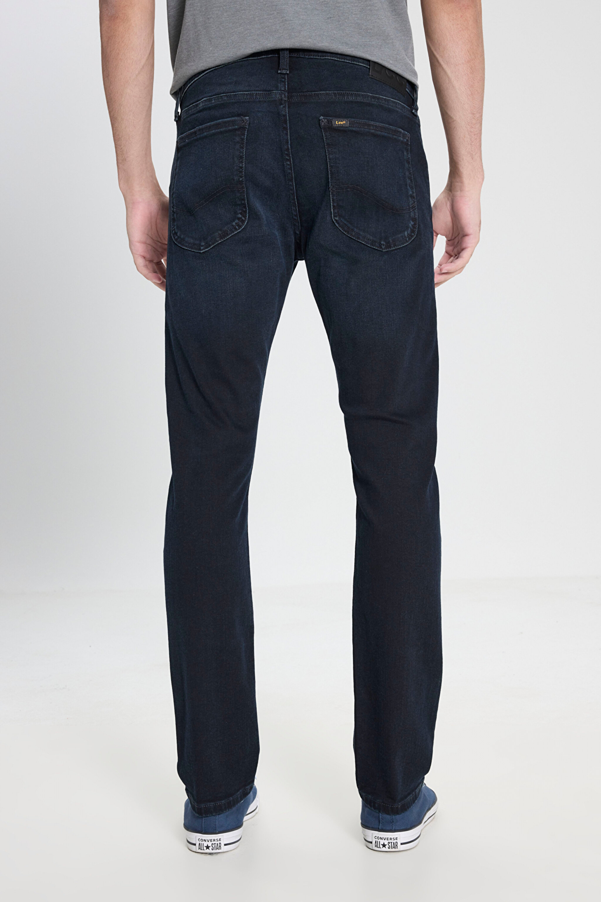 Luke Slim Fit Dar Kesim Normal Bel Dar Paça Koyu Mavi Jean Denim Pantolon - Dark Blue Black-L719159016 (görsel 4)