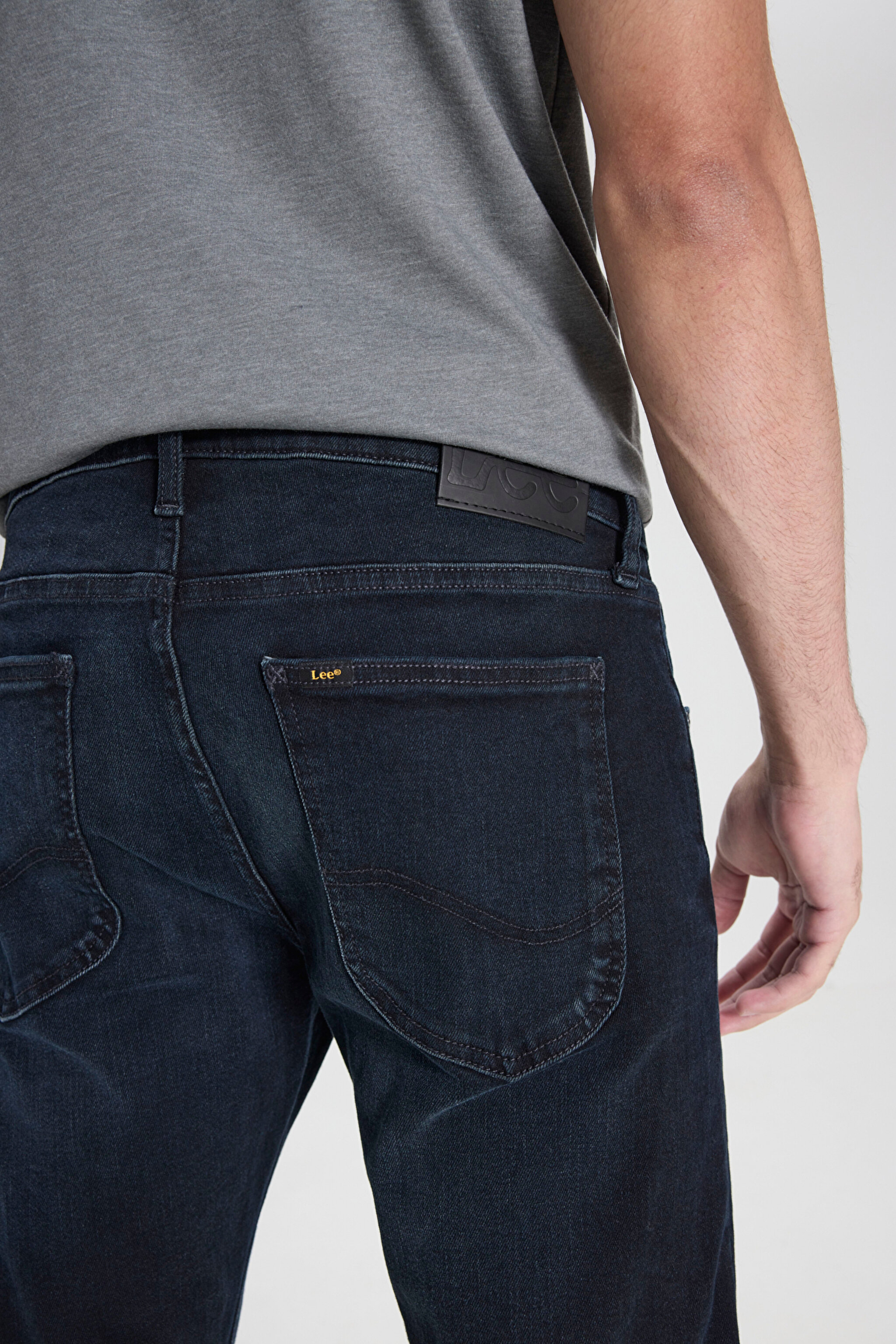 Luke Slim Fit Dar Kesim Normal Bel Dar Paça Koyu Mavi Jean Denim Pantolon - Dark Blue Black-L719159016 (görsel 5)