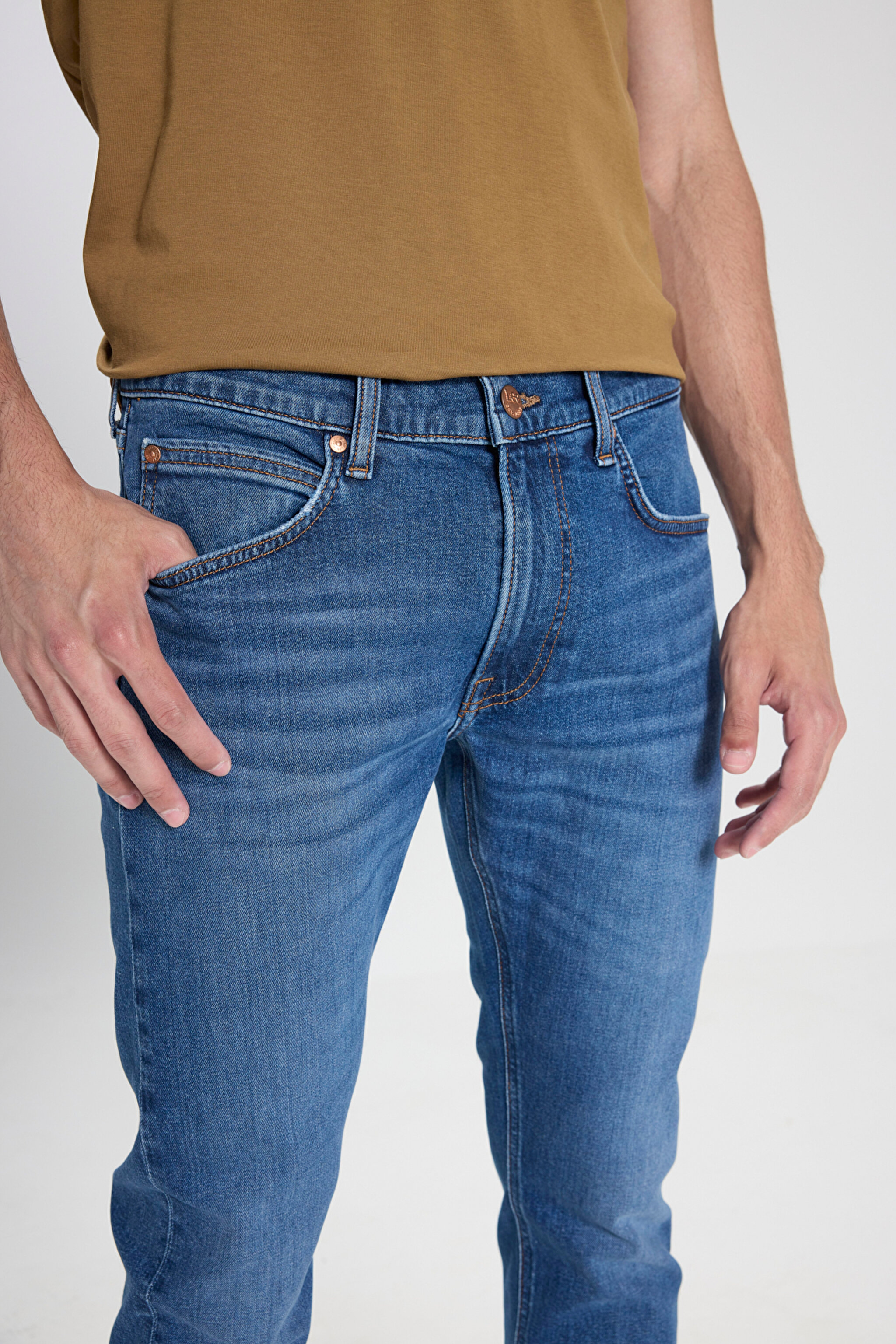 Luke Slim Fit Dar Kesim Normal Bel Dar Paça İndigo Jean Denim Pantolon - Light Indigo-L719161319 (görsel 3)