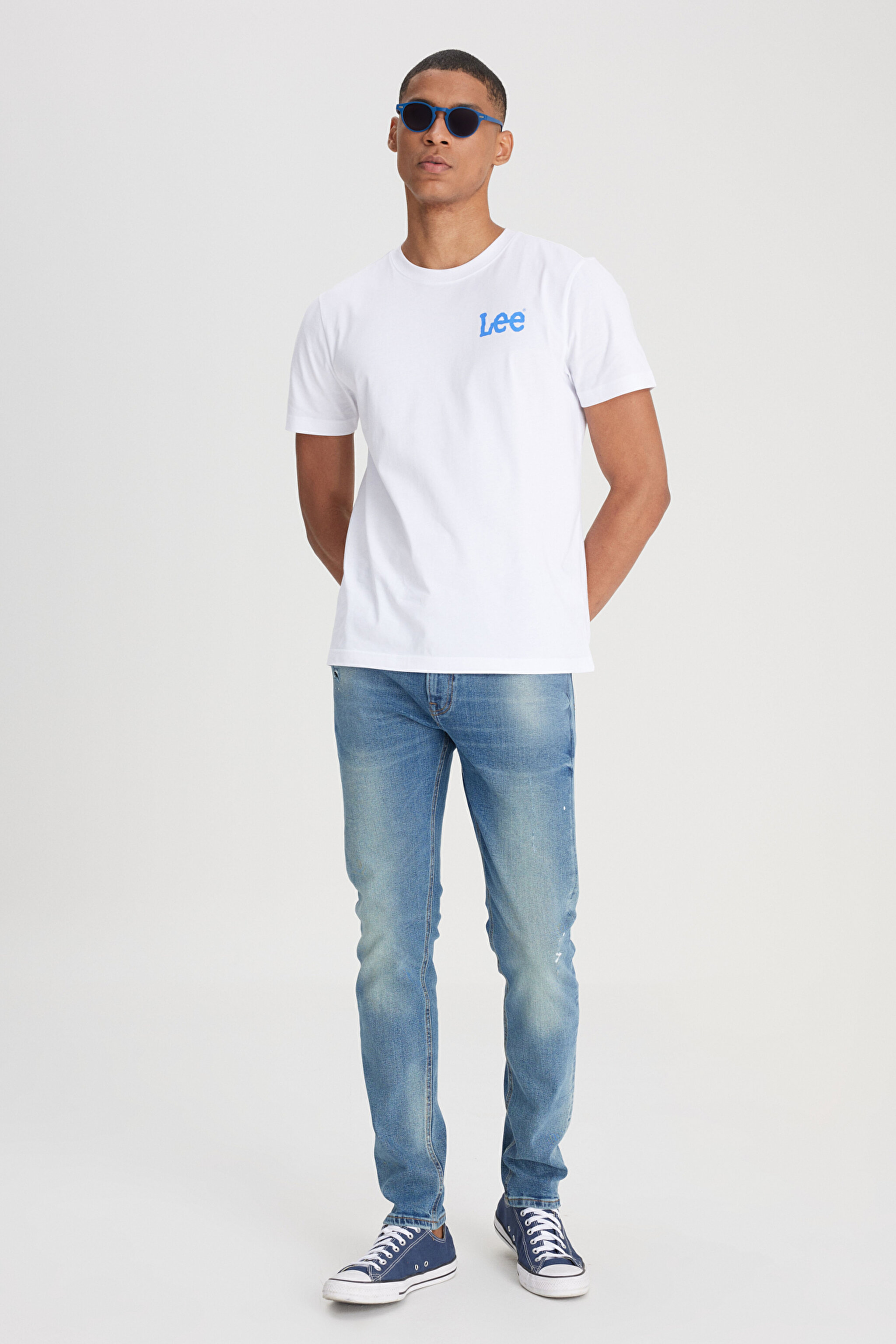 Slim Fit Dar Kesim Normal Bel Dar Paça Luke Mavi Jean Kot Pantolon - Mid Blue-L719165XT (görsel 2)