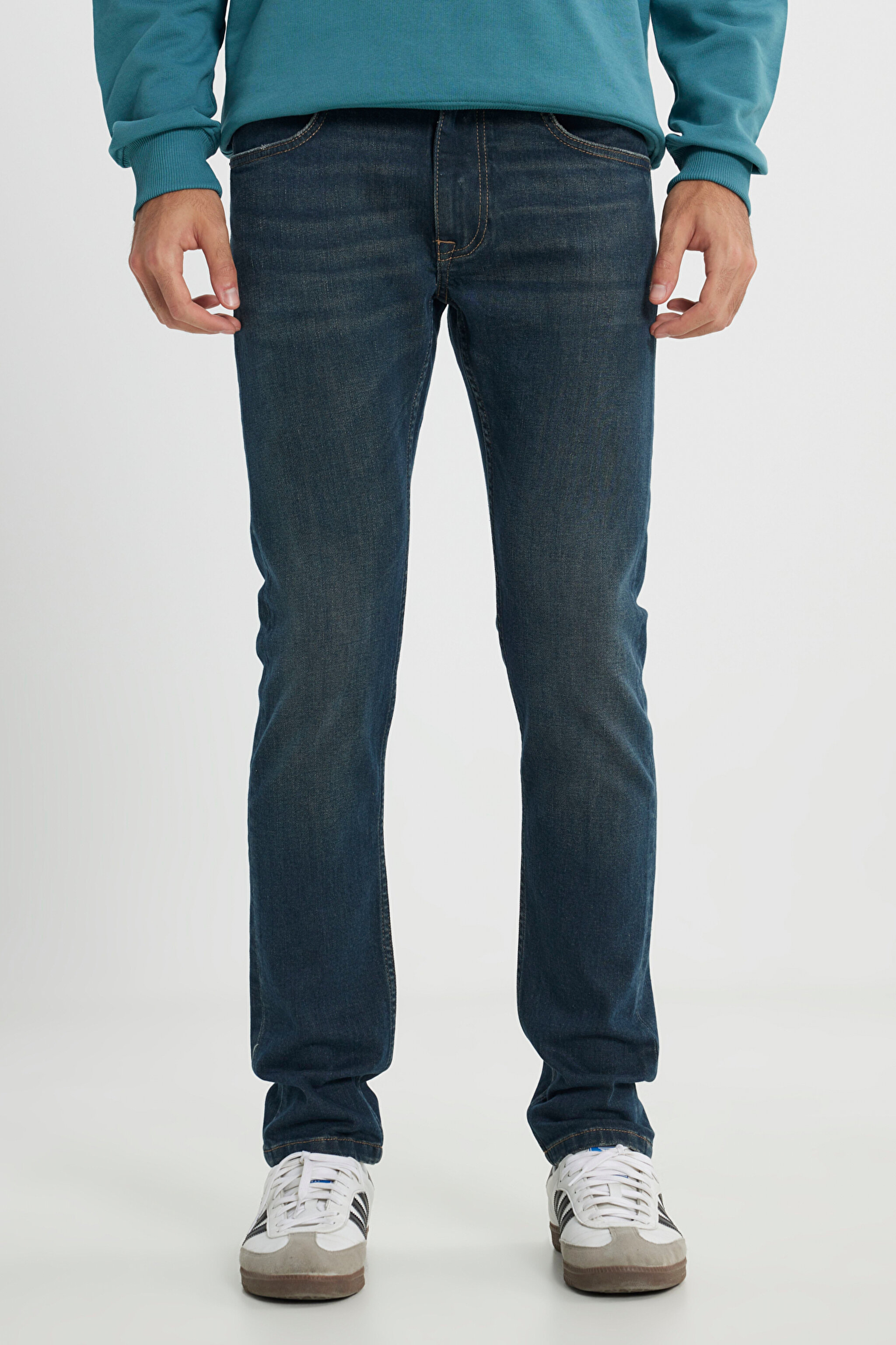 Slim Fit Dar Kesim Normal Bel Dar Paça Luke İndigo Jean Denim Pantolon - Mid Indigo-L719166318 (görsel 3)