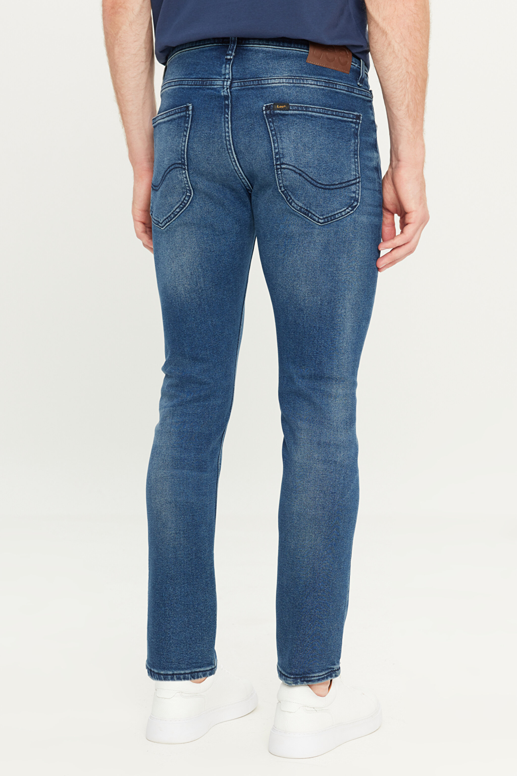 ルーシー Luke Slim Fit Dar Kesim Normal Bel Dar Paça Pamuklu Esnek Mavi