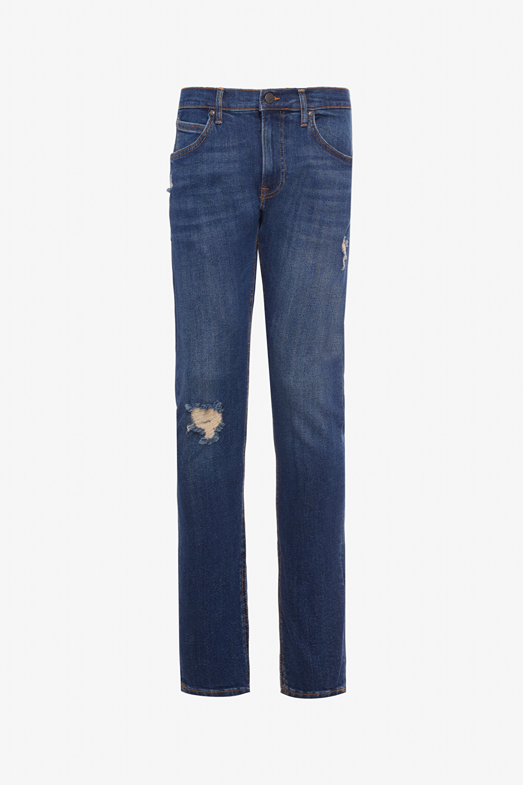 Slim Fit Dar Kesim  Normal Bel Dar Paça Luke Mavi Jean Kot Pantolon - Mid Blue-L719182XT (görsel 7)
