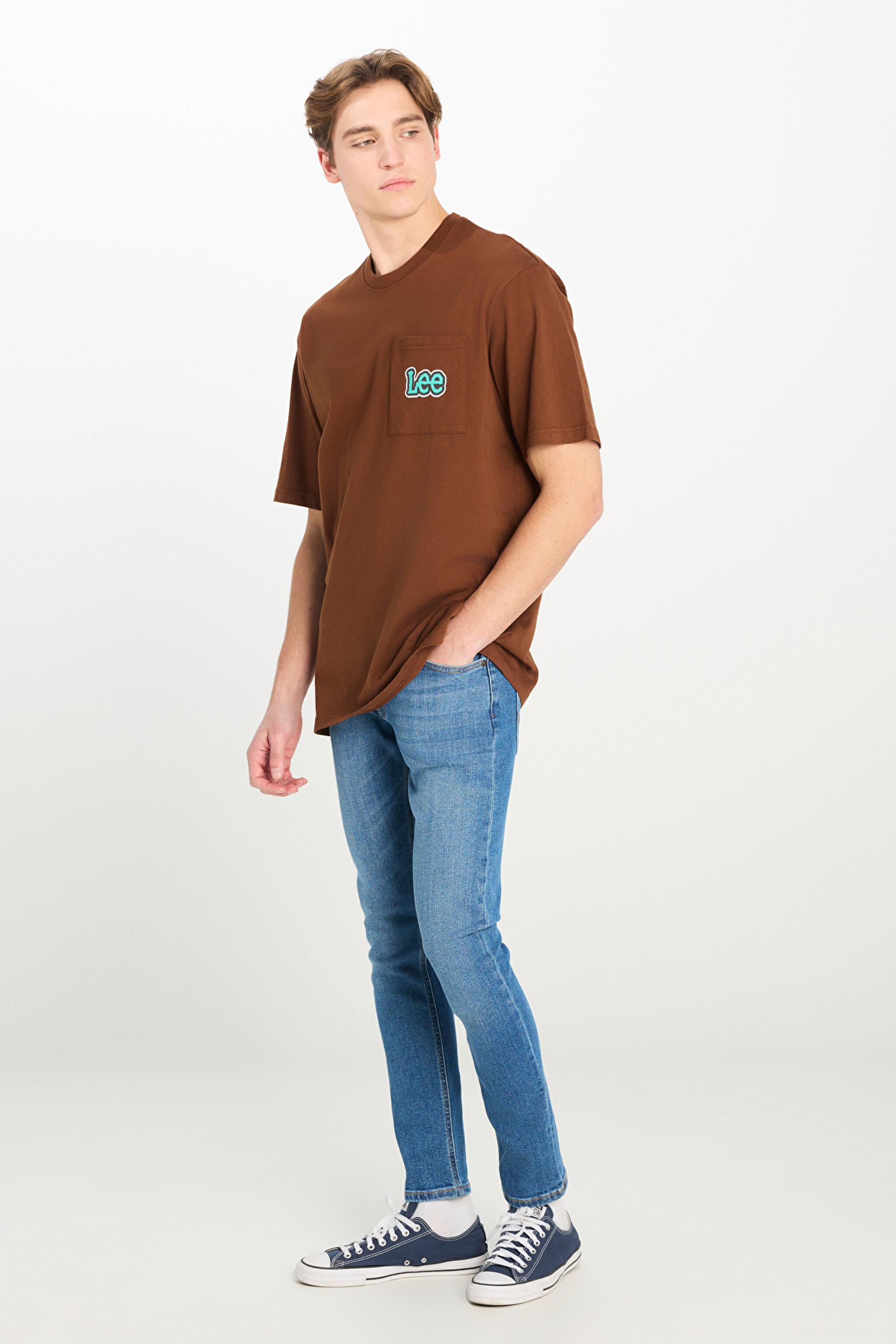 Slim Fit Dar Kesim Normal Bel Dar Paça Luke Açık Mavi Jean Kot Pantolon