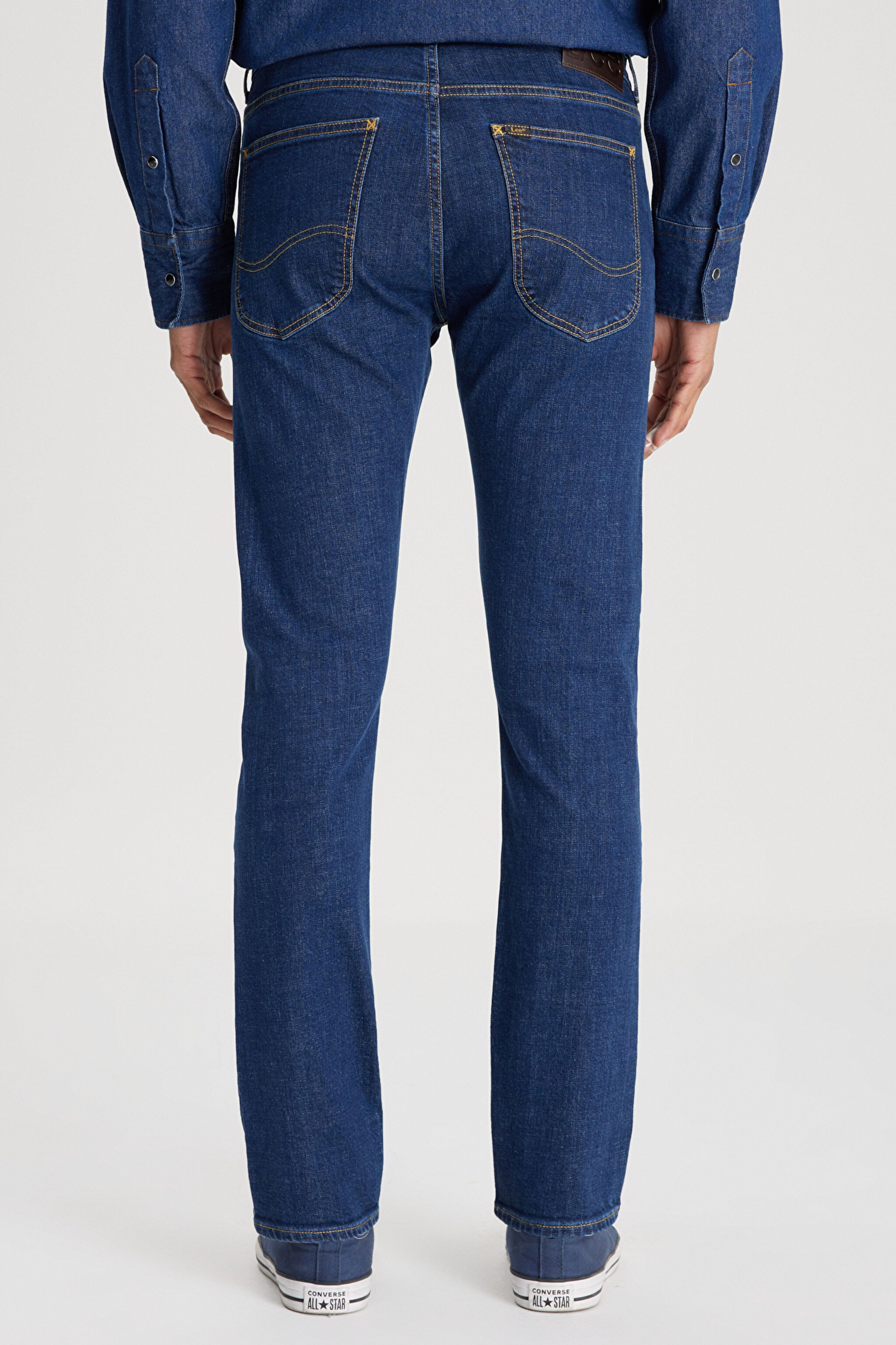 Slim Fit Dar Kesim Normal Bel Dar Paça Luke Koyu Mavi Jean Kot Pantolon - Springfield-L719205246G53 (görsel 7)