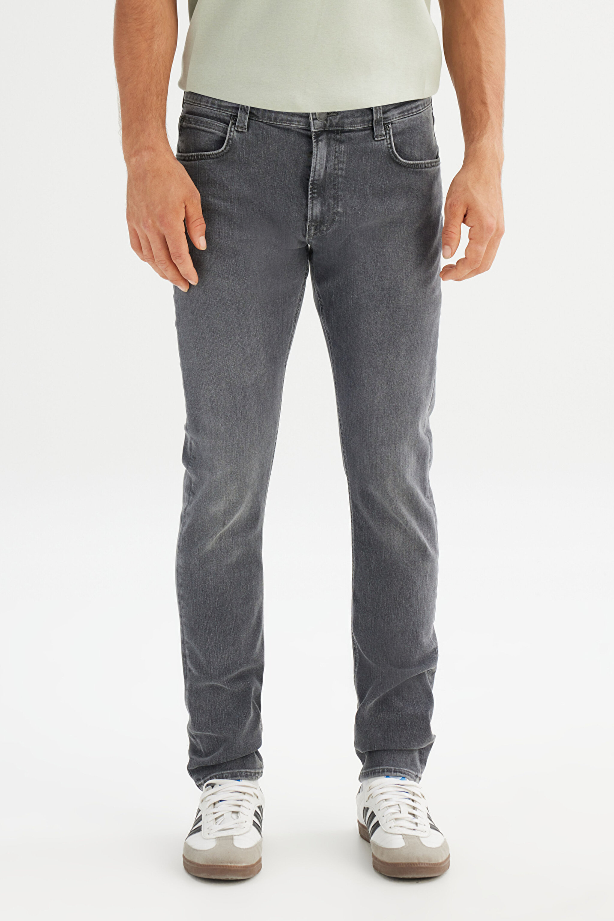 Pamuklu Slim Fit Dar Kesim Cepli Esnek Denim Jean Kot Pantolon - Ashes-L7199020905 (görsel 2)