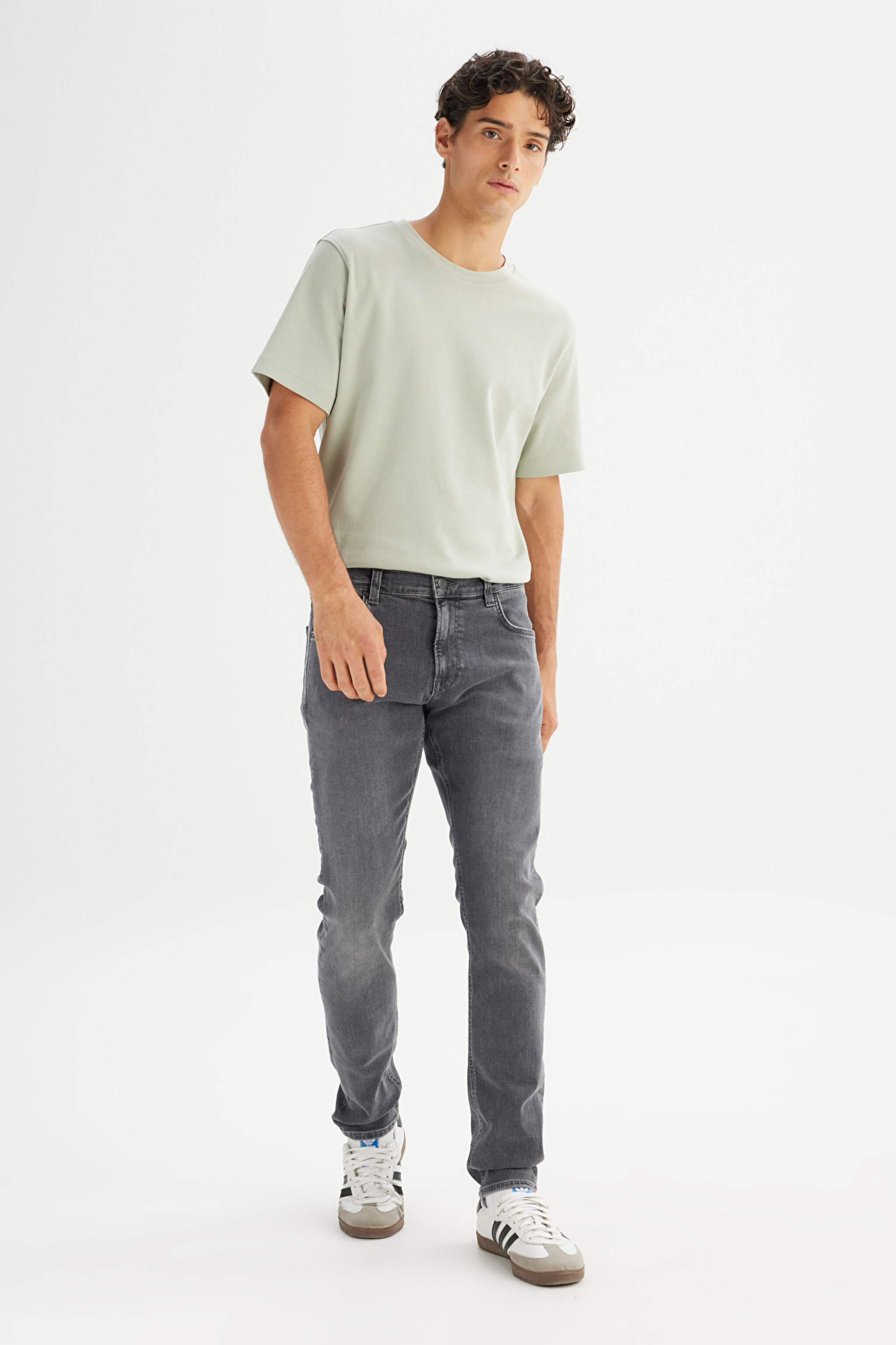 Pamuklu Slim Fit Dar Kesim Cepli Esnek Denim Jean Kot Pantolon - Ashes-L7199020905 (görsel 3)