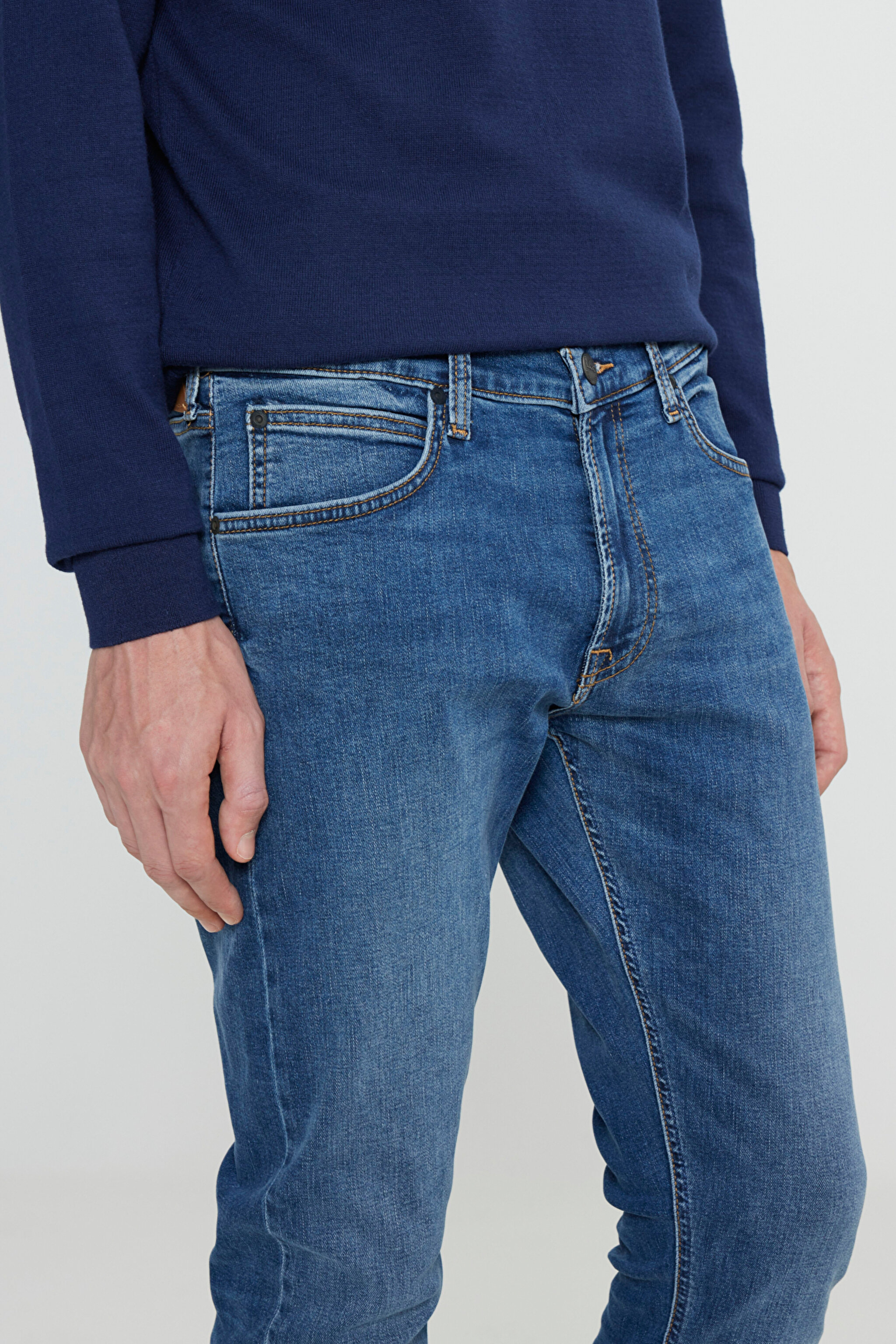 Luke Slim Fit Dar Kesim Düşük Bel Mavi Esnek Jean Kot Pantolon - Peace Train-L719AKA39 (görsel 5)