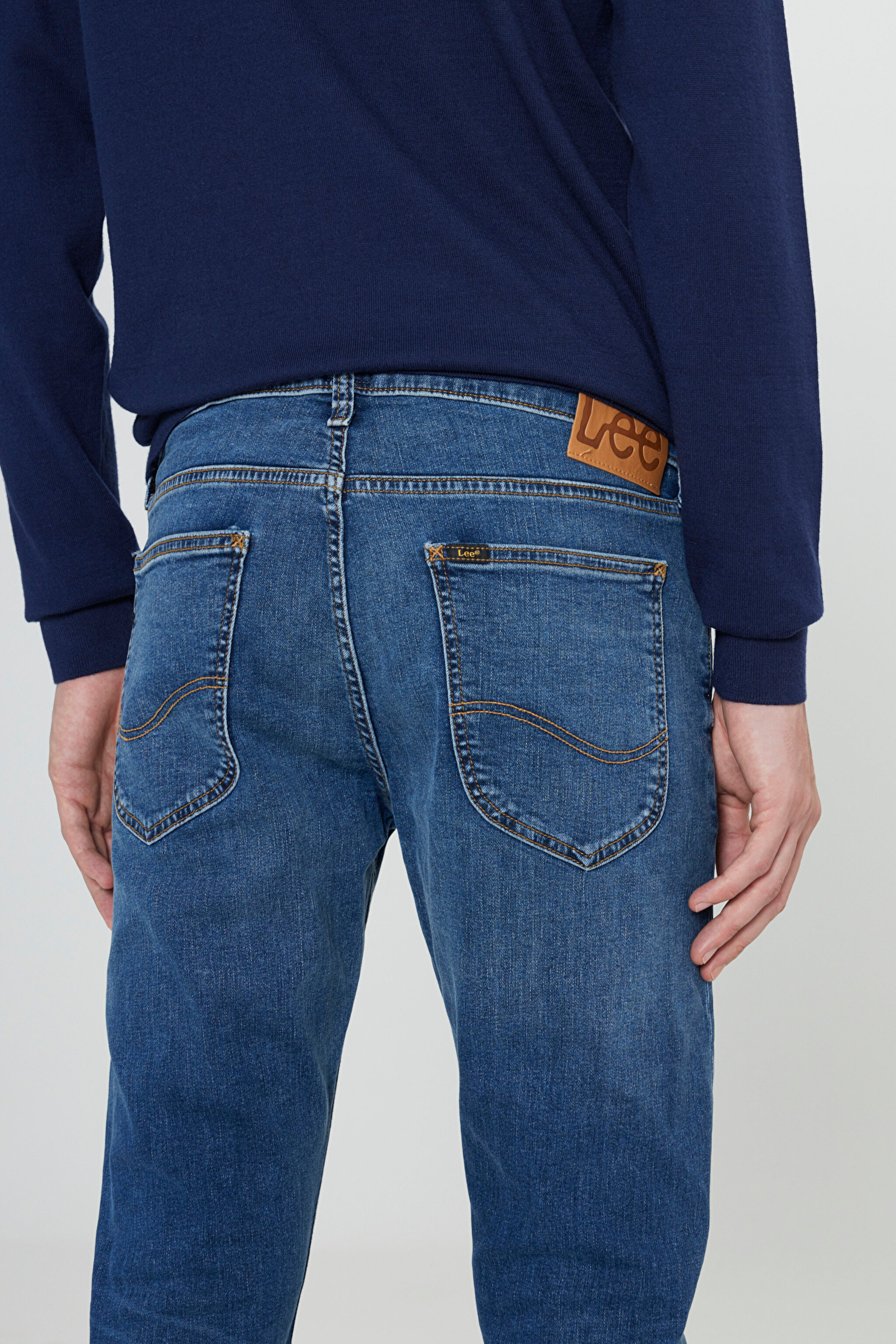Luke Slim Fit Dar Kesim Düşük Bel Mavi Esnek Jean Kot Pantolon - Peace Train-L719AKA39 (görsel 6)