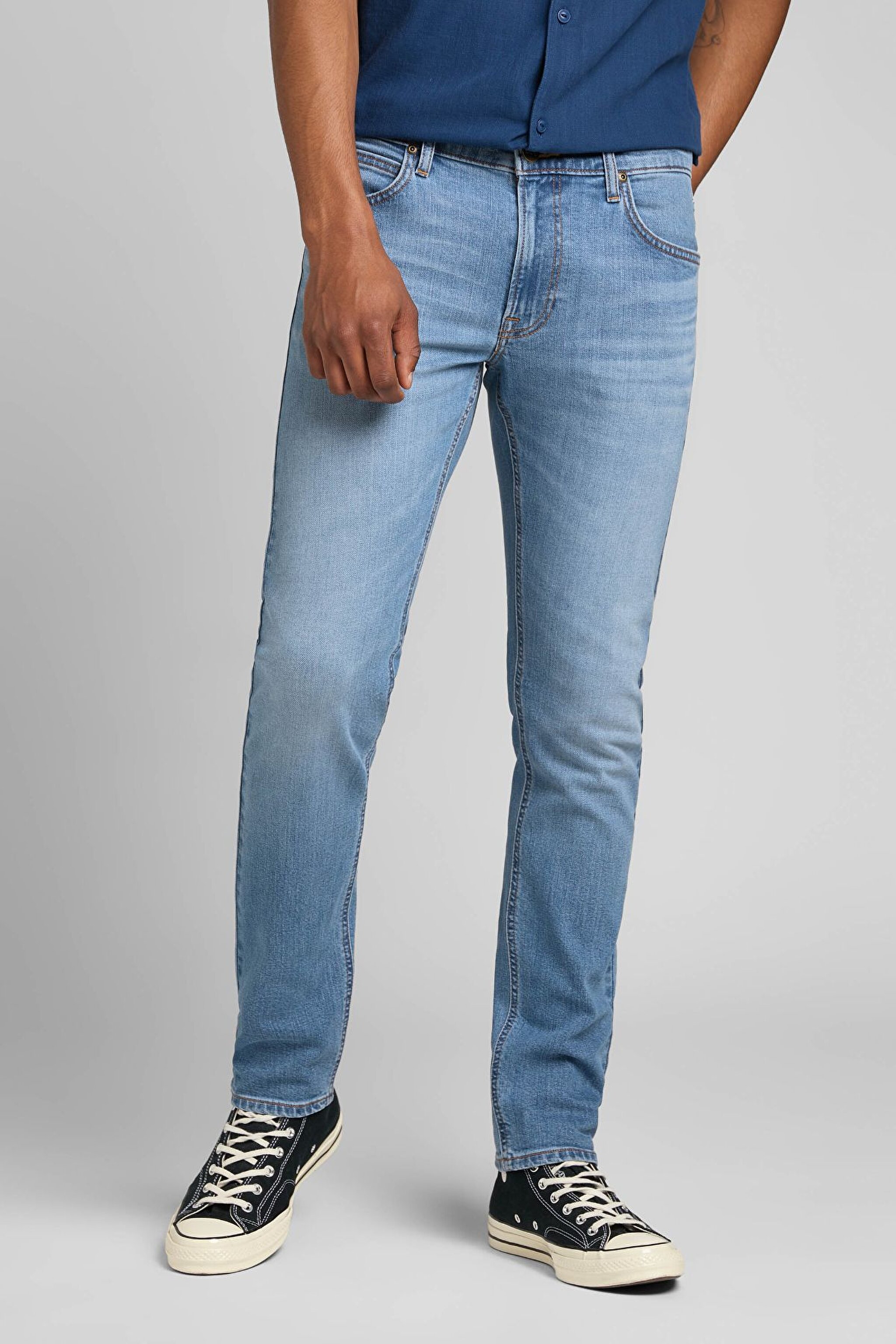 Luke Slim Fit Dar Kesim Normal Bel Mavi Esnek Jean Kot Pantolon