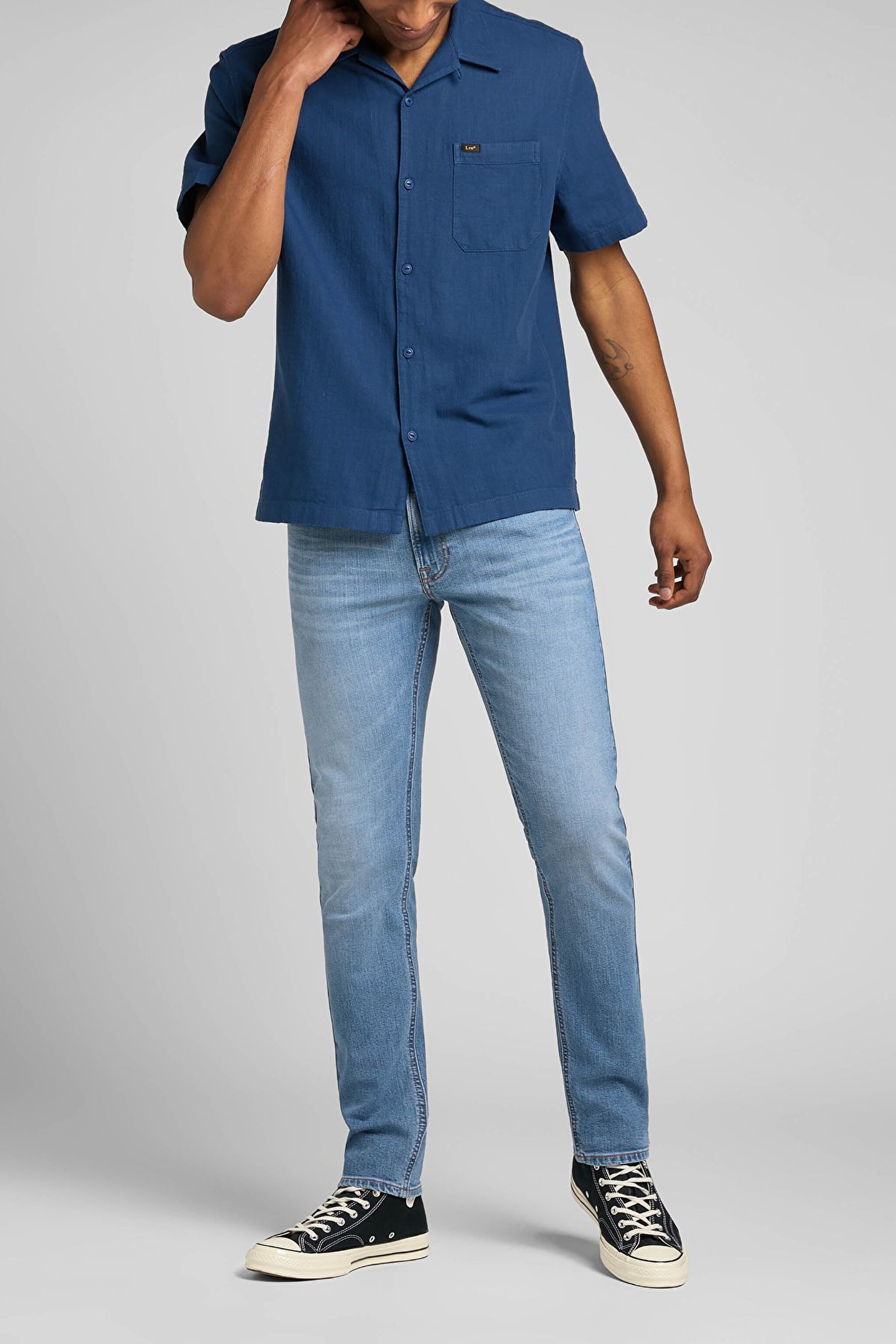 Luke Slim Fit Dar Kesim Normal Bel Mavi Esnek Jean Kot Pantolon - Fresh Mid Worn in-L719CAC53 (görsel 2)