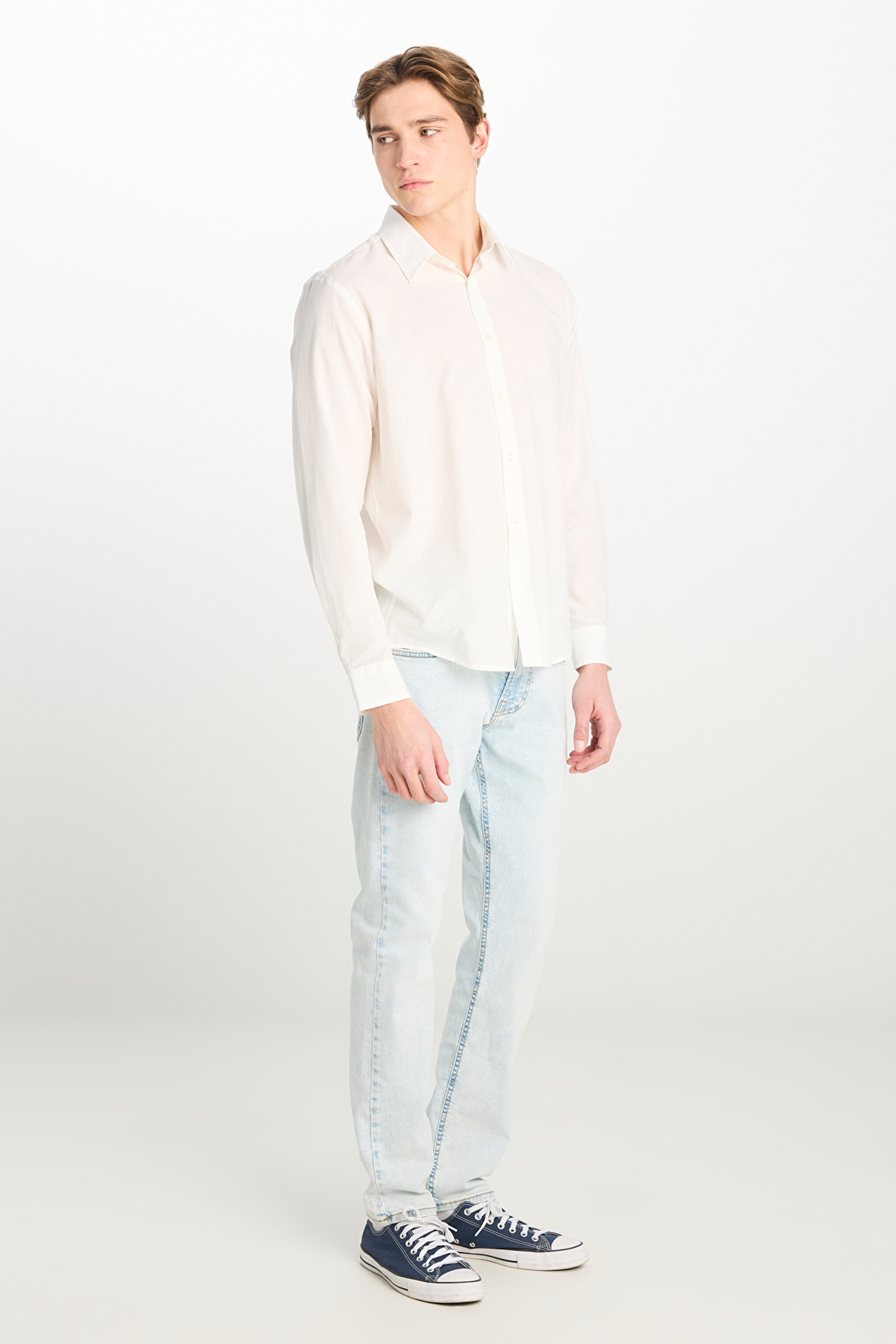 Luke Slim Fit Dar Kesim Normal Bel Açık Mavi Esnek Jean Kot Pantolon - Extra Light Worn in-L719CAC54 (görsel 2)