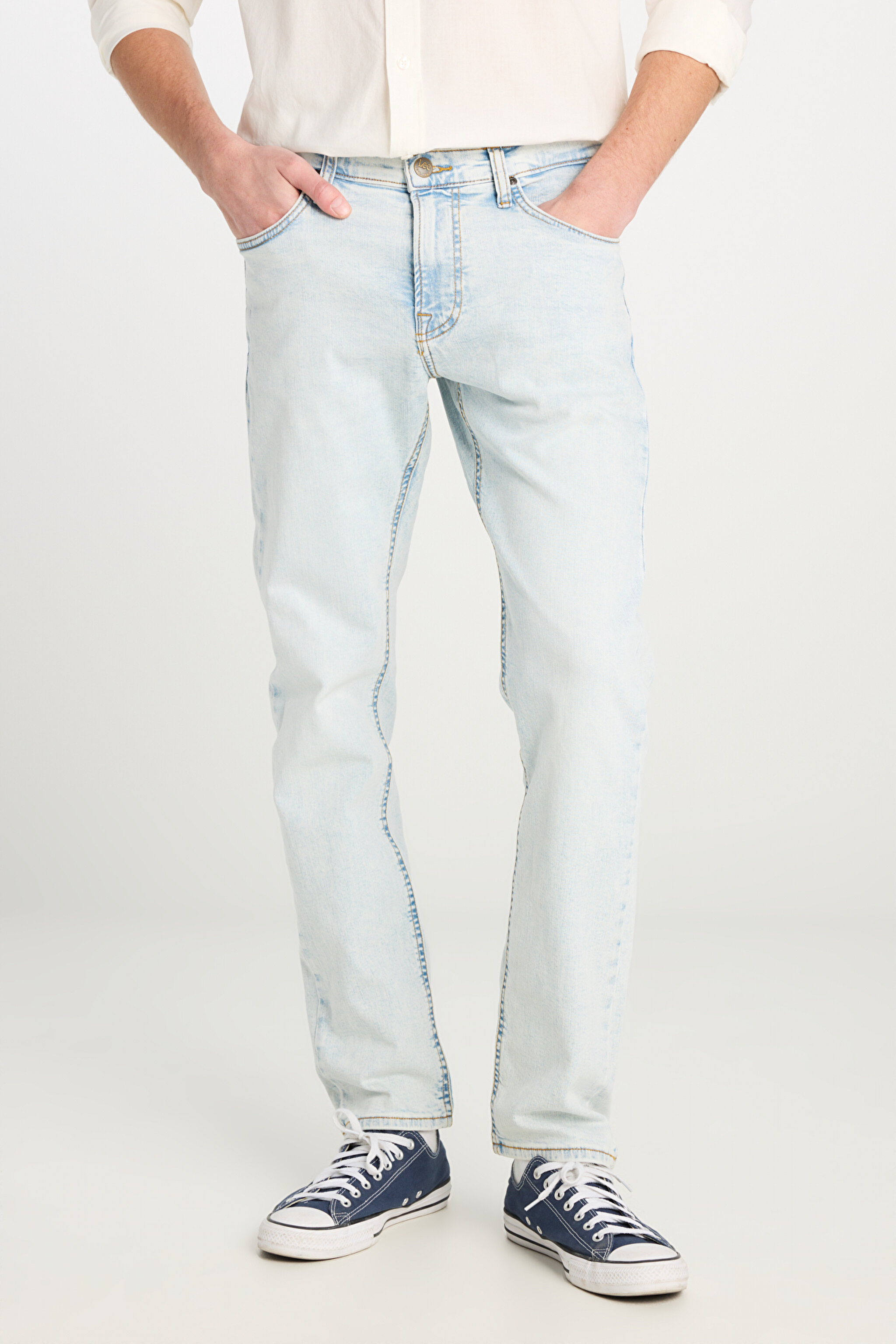 Luke Slim Fit Dar Kesim Normal Bel Açık Mavi Esnek Jean Kot Pantolon - Extra Light Worn in-L719CAC54 (görsel 3)